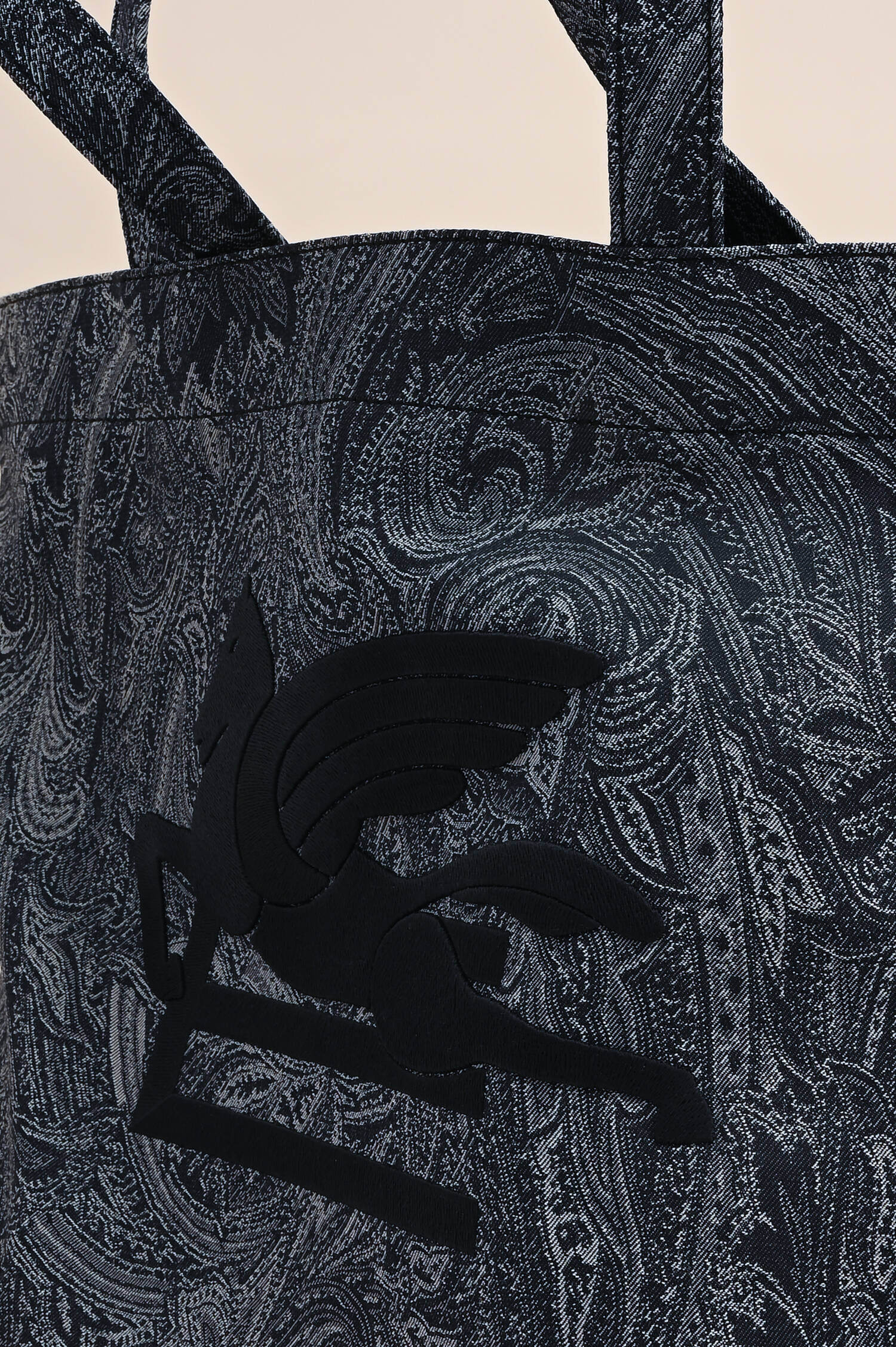 Unisex-Shopper in Grau/Weiß gemustert Unisex-Shopper in Grau/Weiß gemustert