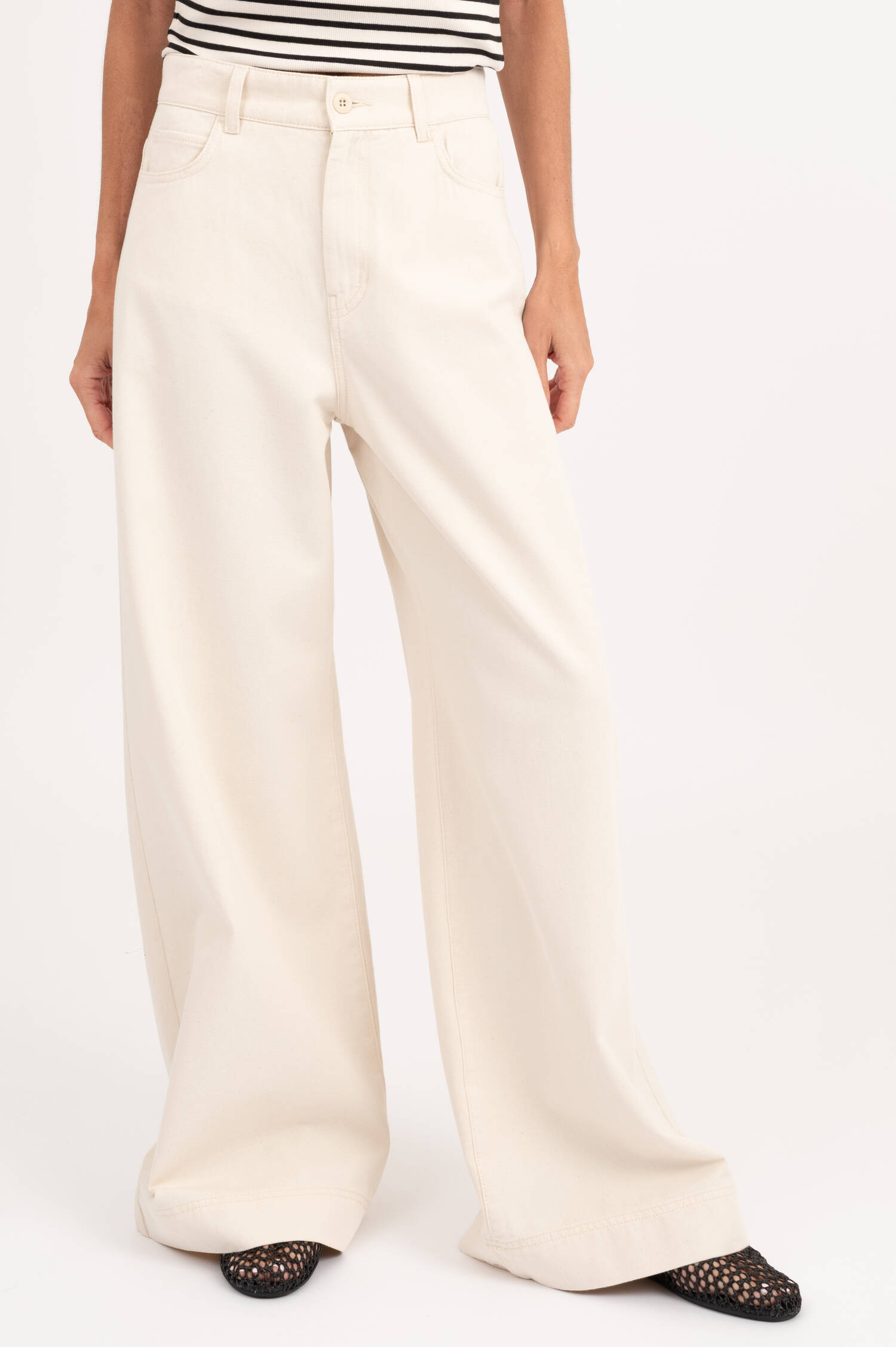 Wide Leg Jeans CANNETI in Ecru Wide Leg Jeans CANNETI in Ecru