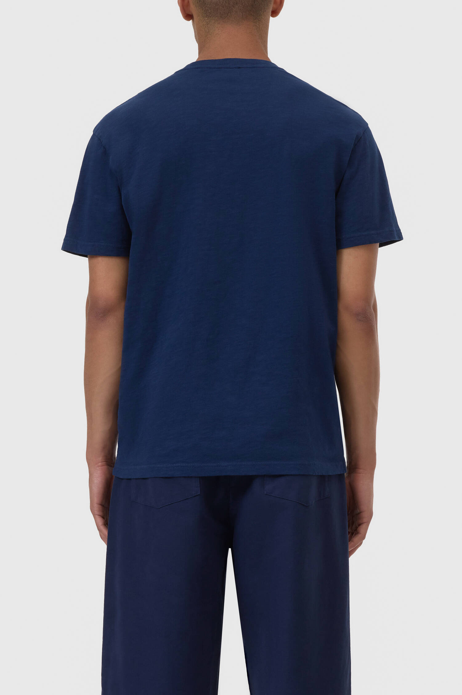 T-Shirt mit Logo-Stickerei in Ink Blue