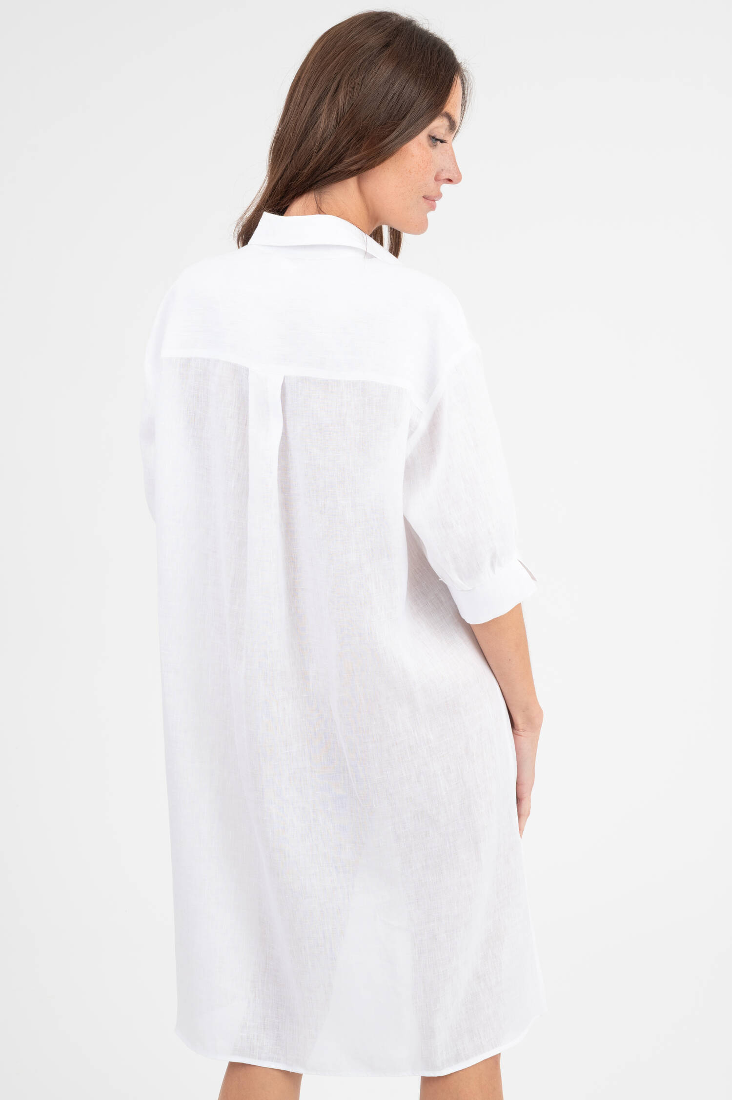Leinenkleid in Weiß