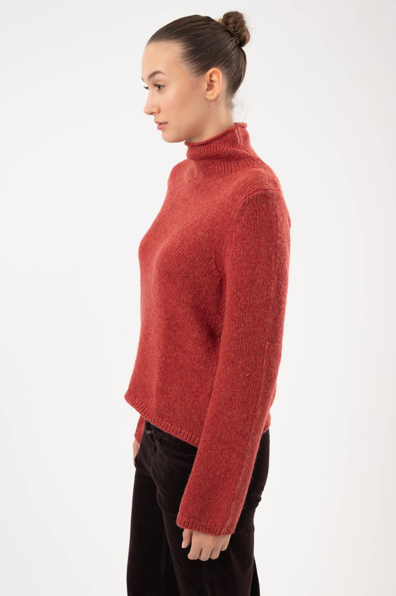 Stehkragen-Pullover KIRA in Orange meliert Stehkragen-Pullover KIRA in Orange meliert
