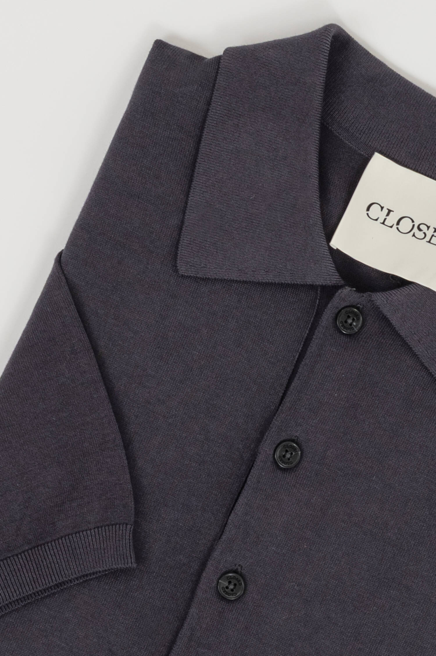 Feinstrick Polo in Anthrazit