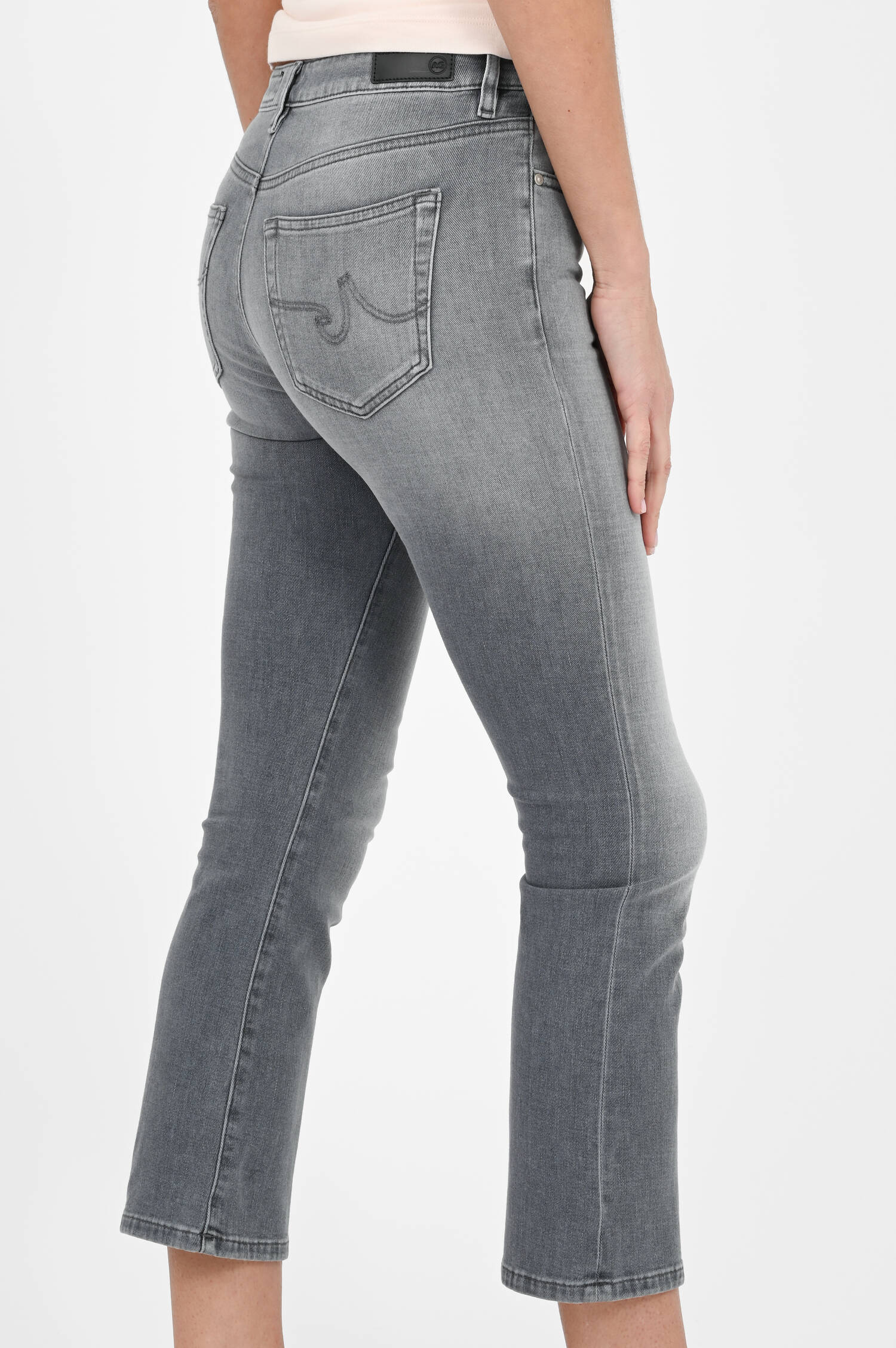 Flared Jeans JODI mit verkürztem Bein in Hellgrau Flared Jeans JODI mit verkürztem Bein in Hellgrau