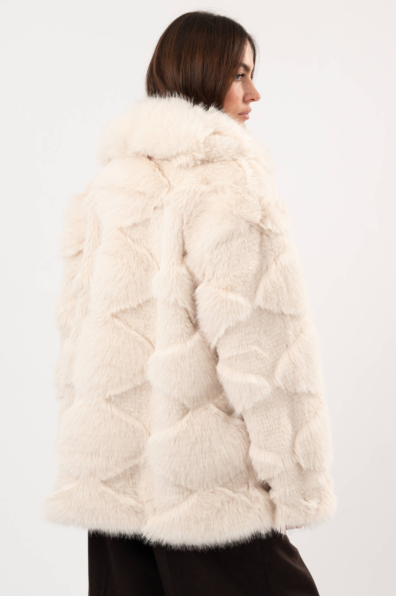 Faux-Fur-Jacke in Beige
