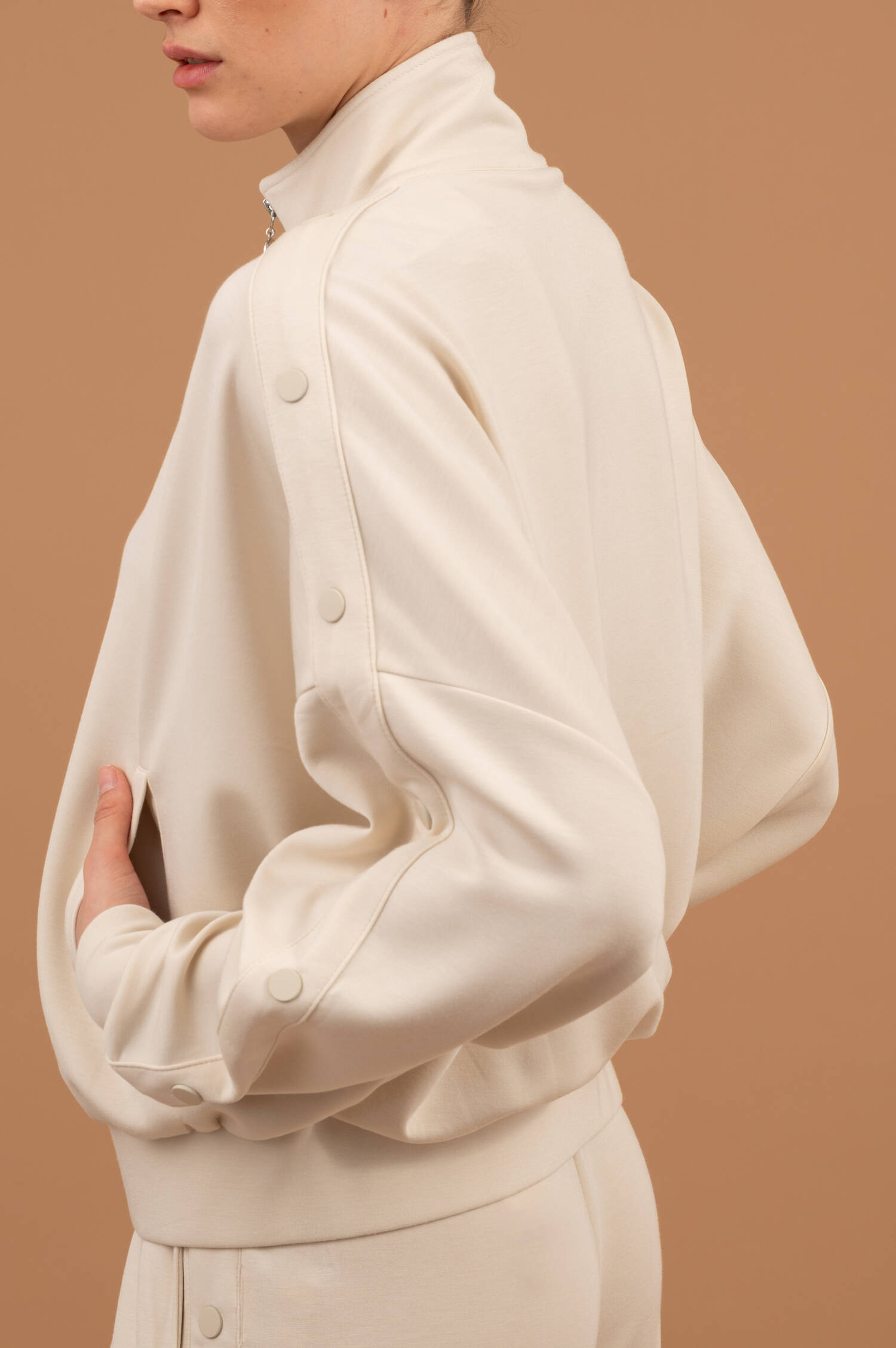 Sweatjacke SMITH in Sandbeige