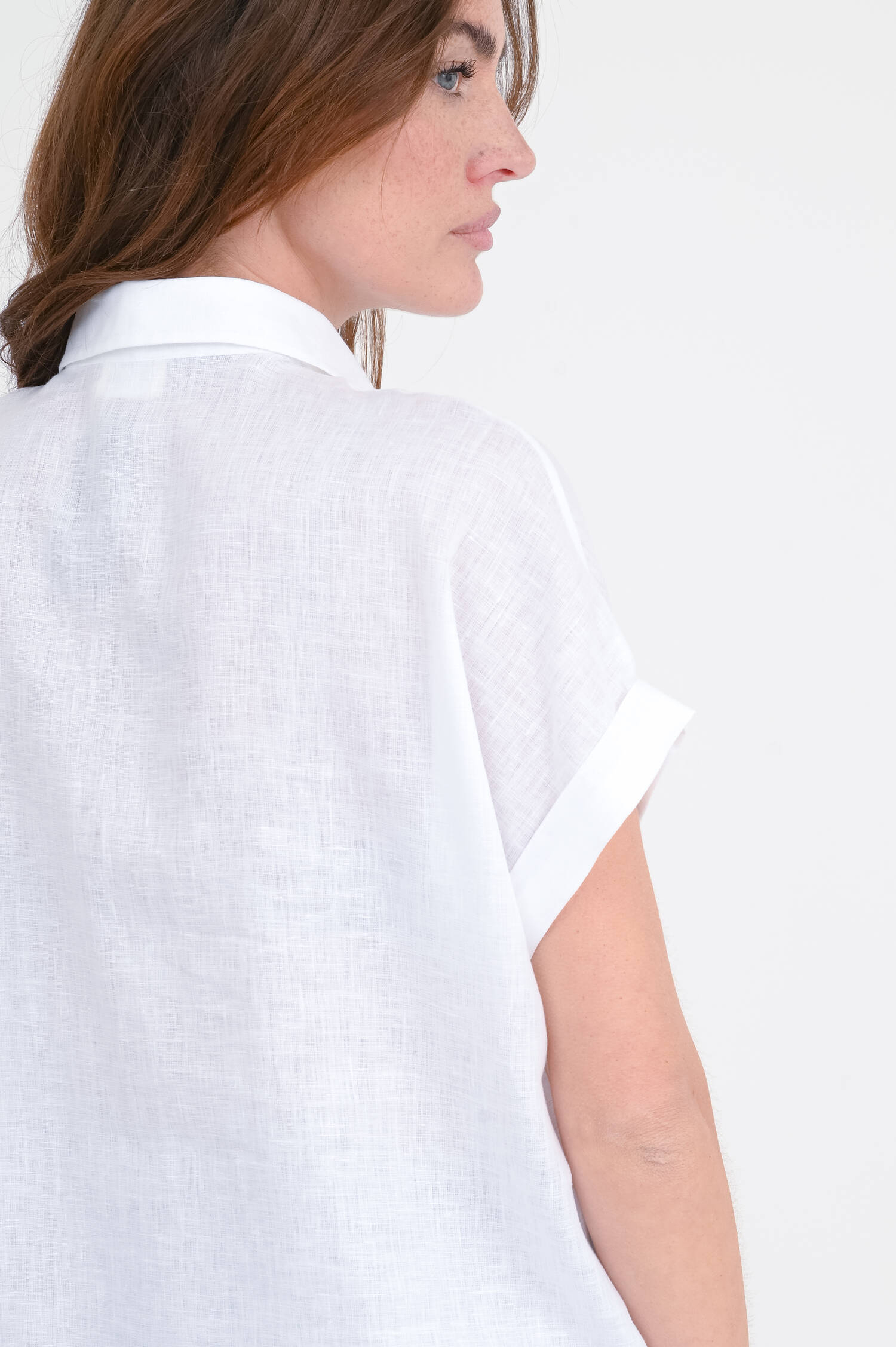 Bluse MENA aus Leinen in Weiß