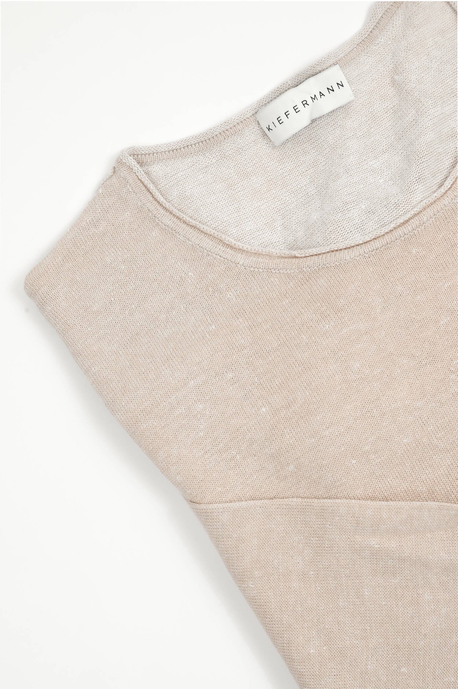 Langarm-Shirt aus Leinen in Beige