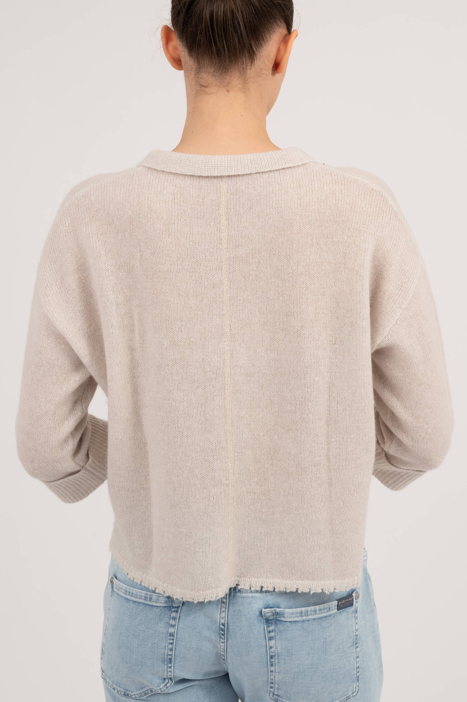 Cardigan aus Cashmere-Baumwoll-Mix in Creme Cardigan aus Cashmere-Baumwoll-Mix in Creme