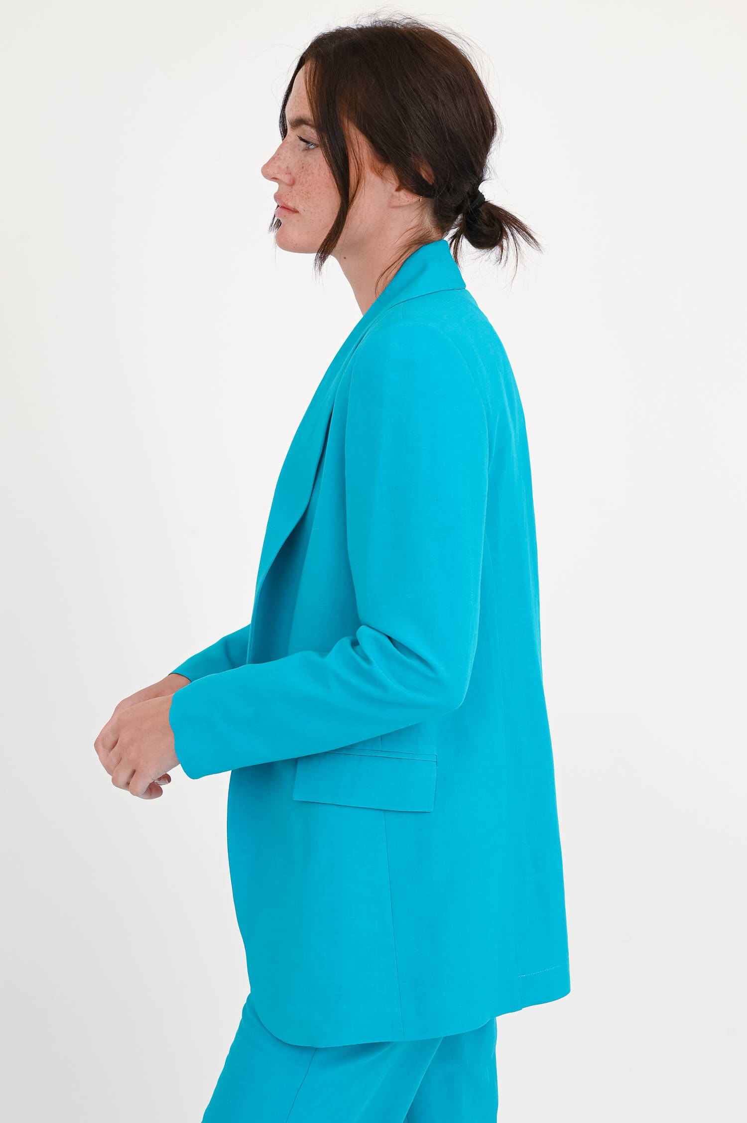 Oversize-Blazer mit Schalkragen in Türkis Oversize-Blazer mit Schalkragen in Türkis