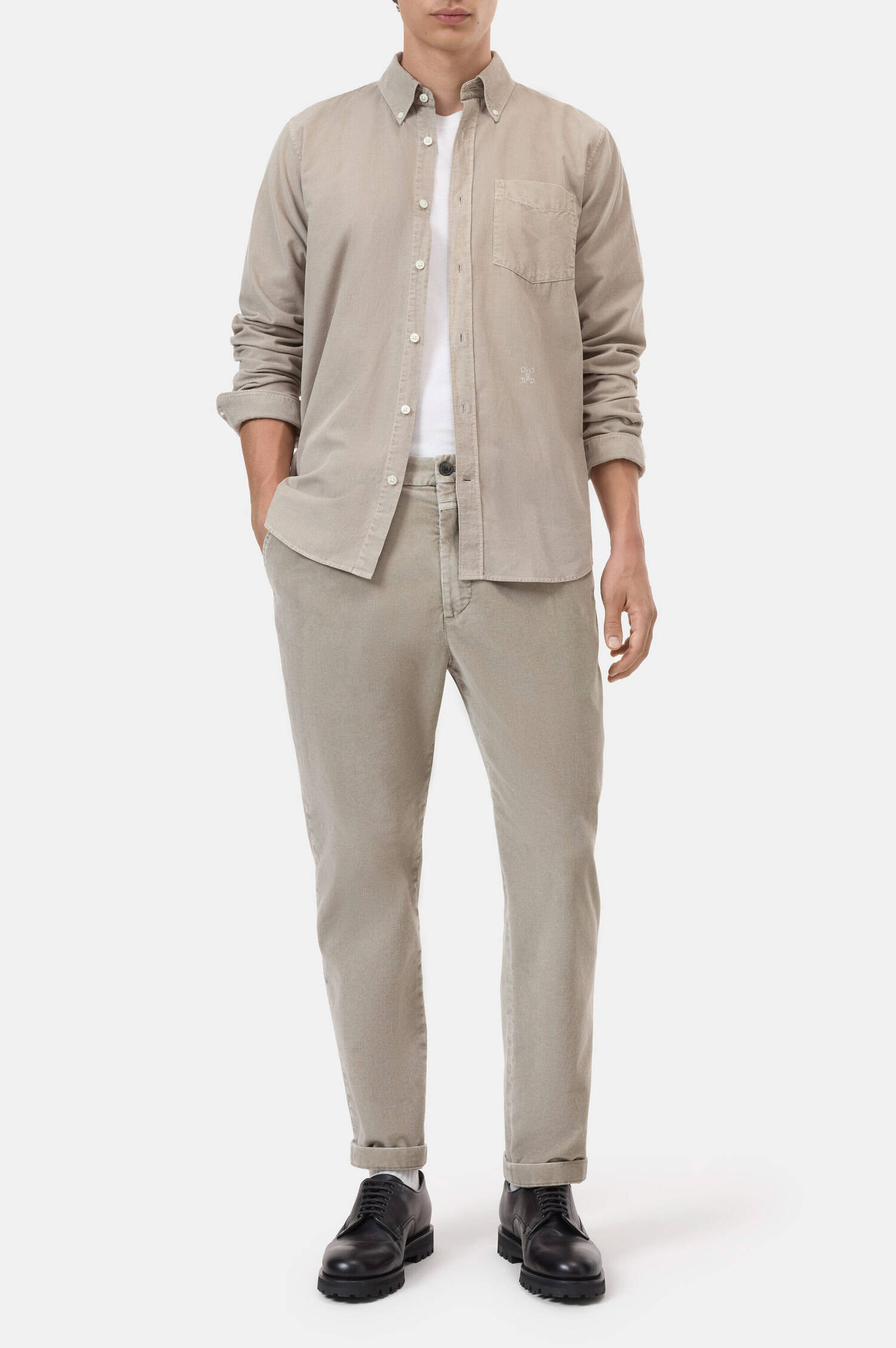 Cord-Hemd aus Baumwolle in Beige Cord-Hemd aus Baumwolle in Beige