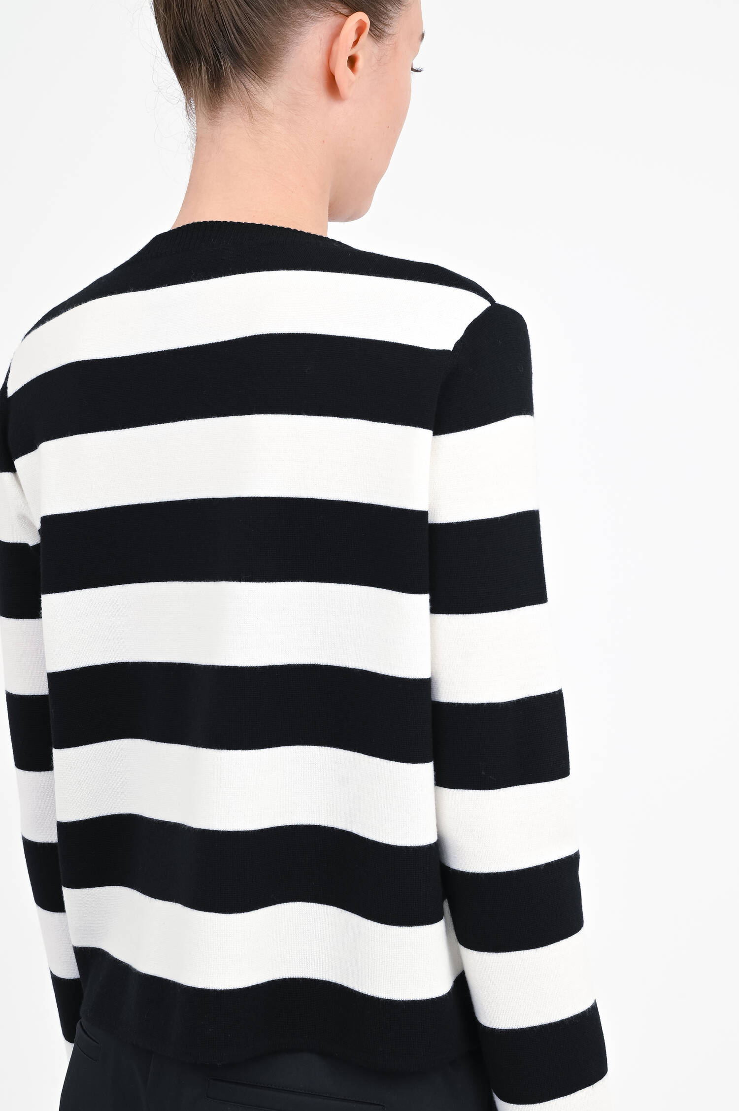 Gestreifter Pullover VITERBO in Schwarz/Weiß/Grün