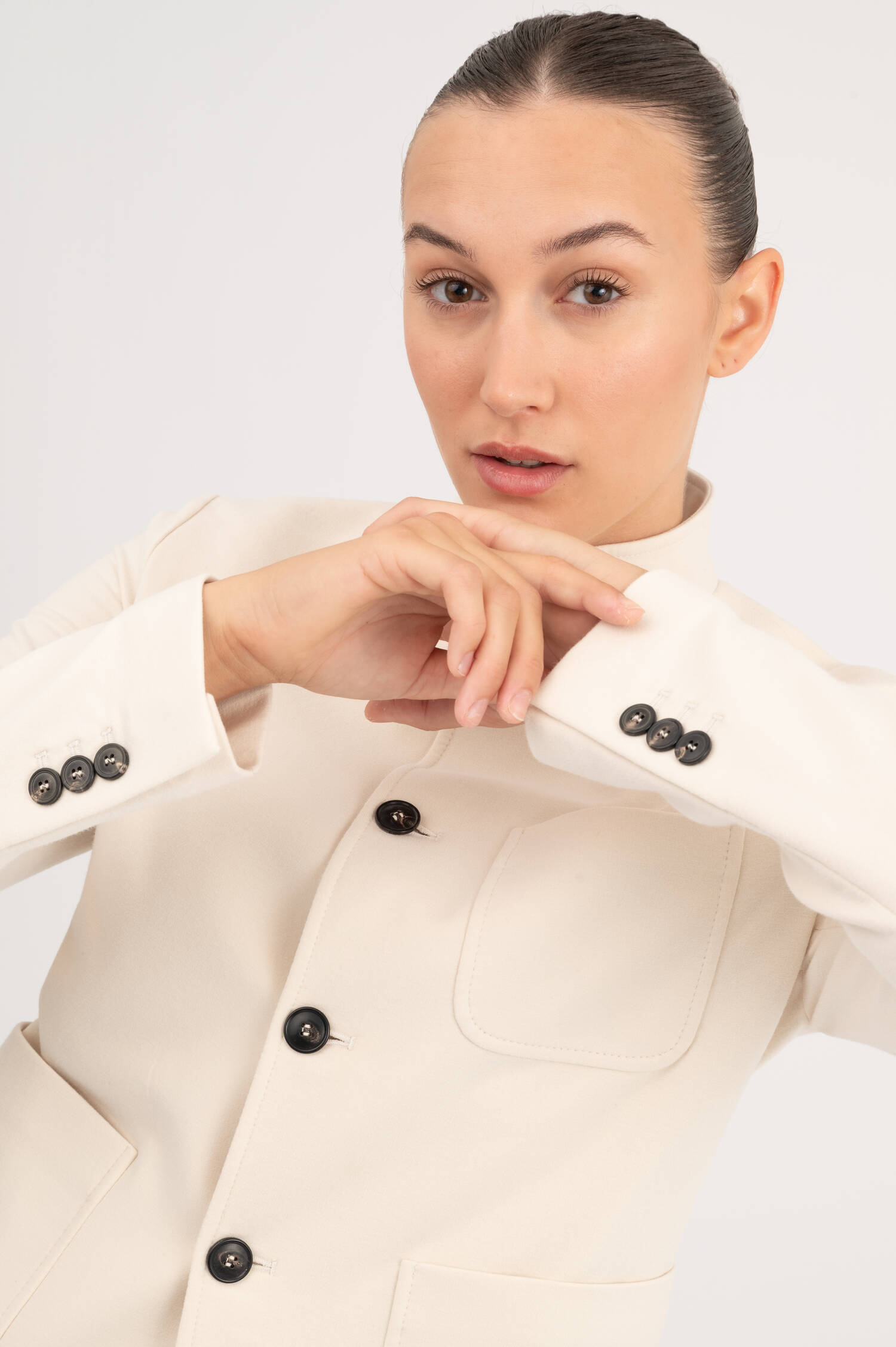Stretch Blazer in Ivory