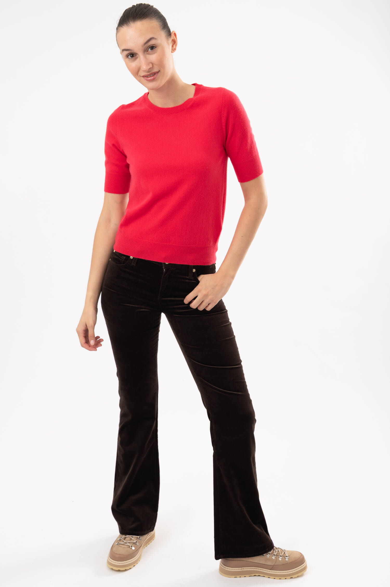 Cashmere-Pullover in Himbeerrot Cashmere-Pullover in Himbeerrot