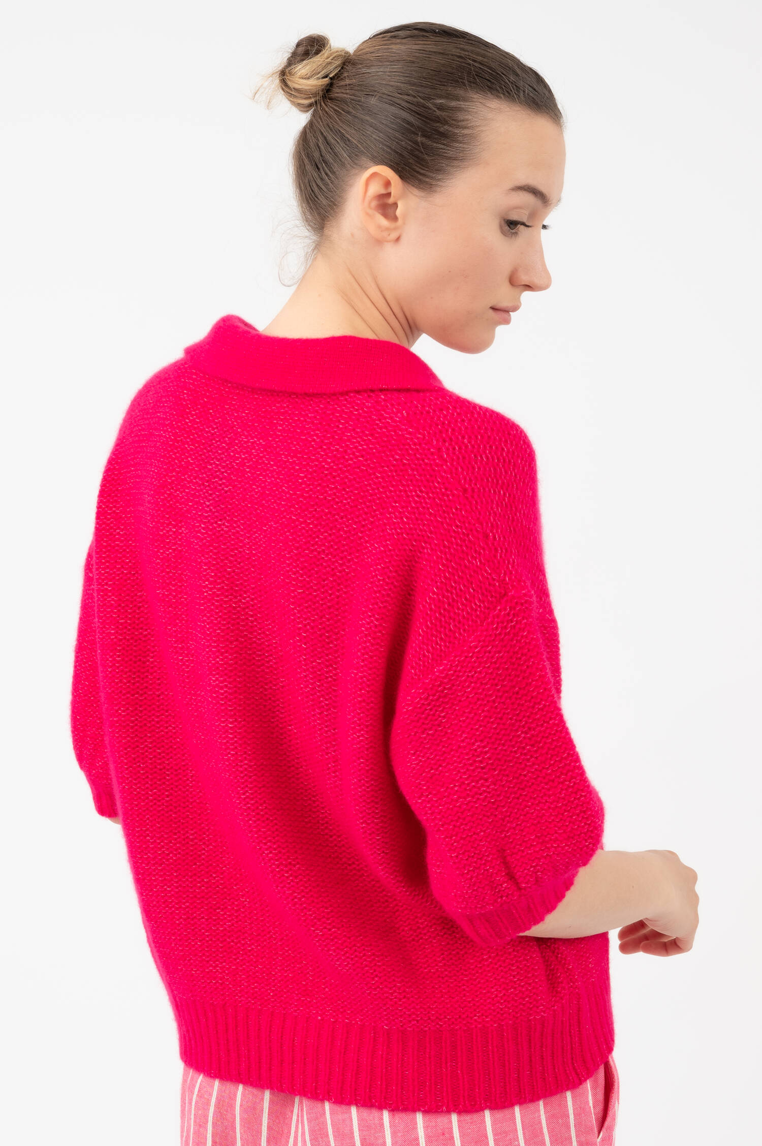Grobstrick Polo-Shirt in Dragonfruitpink Grobstrick Polo-Shirt in Dragonfruitpink