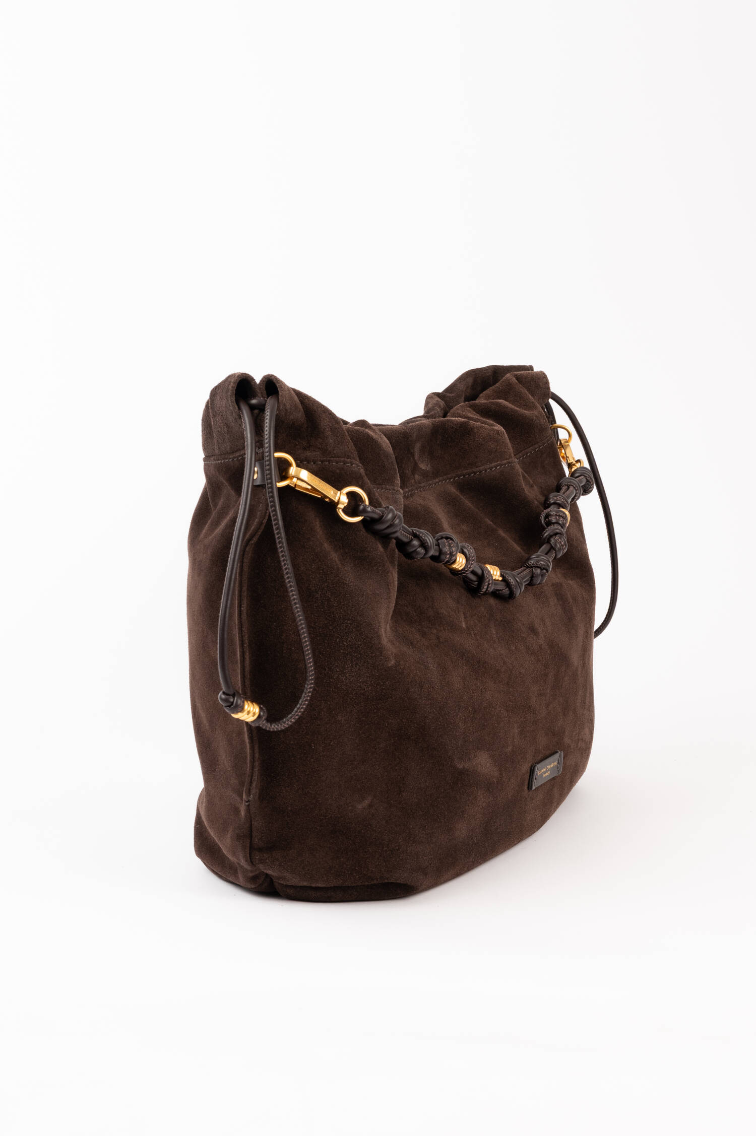 Veloursleder Tasche MORGANA in Mokka