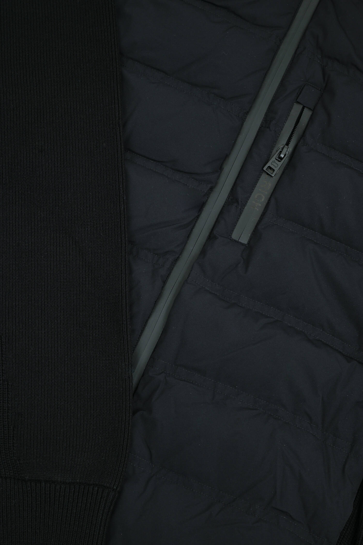 Hybrid-Jacke in Mattschwarz