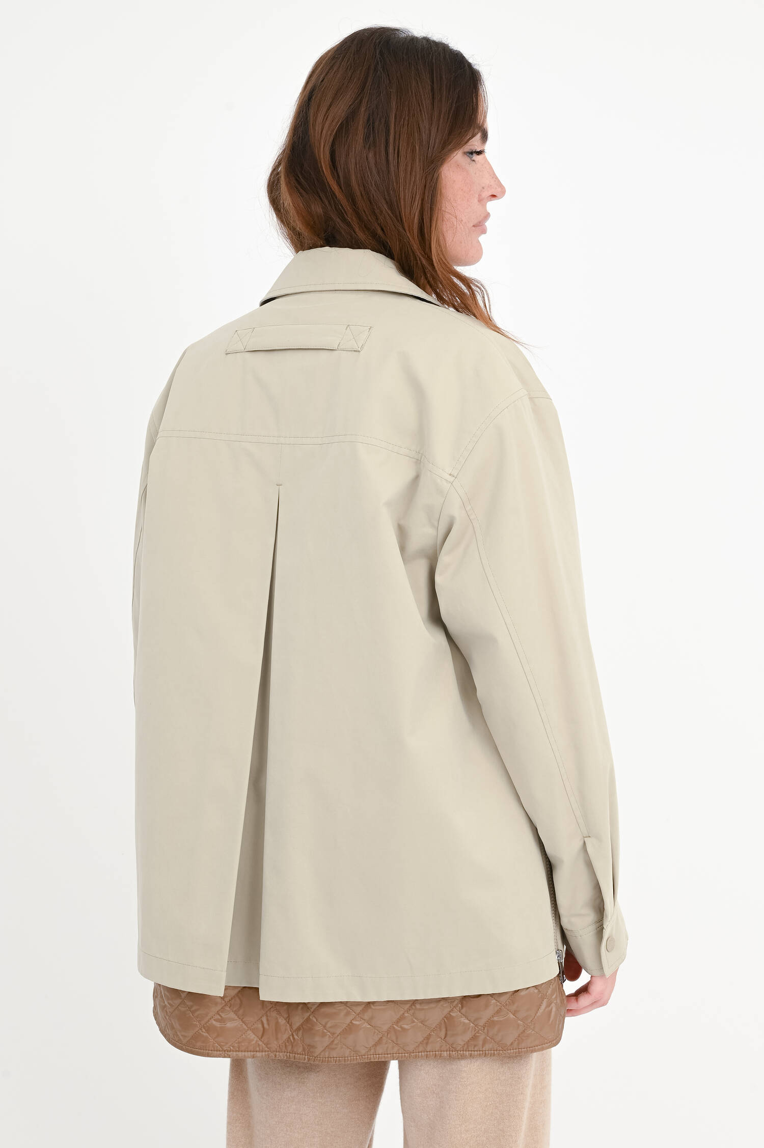 Parka-Mantel FELCI mit Steppdetails in Beige