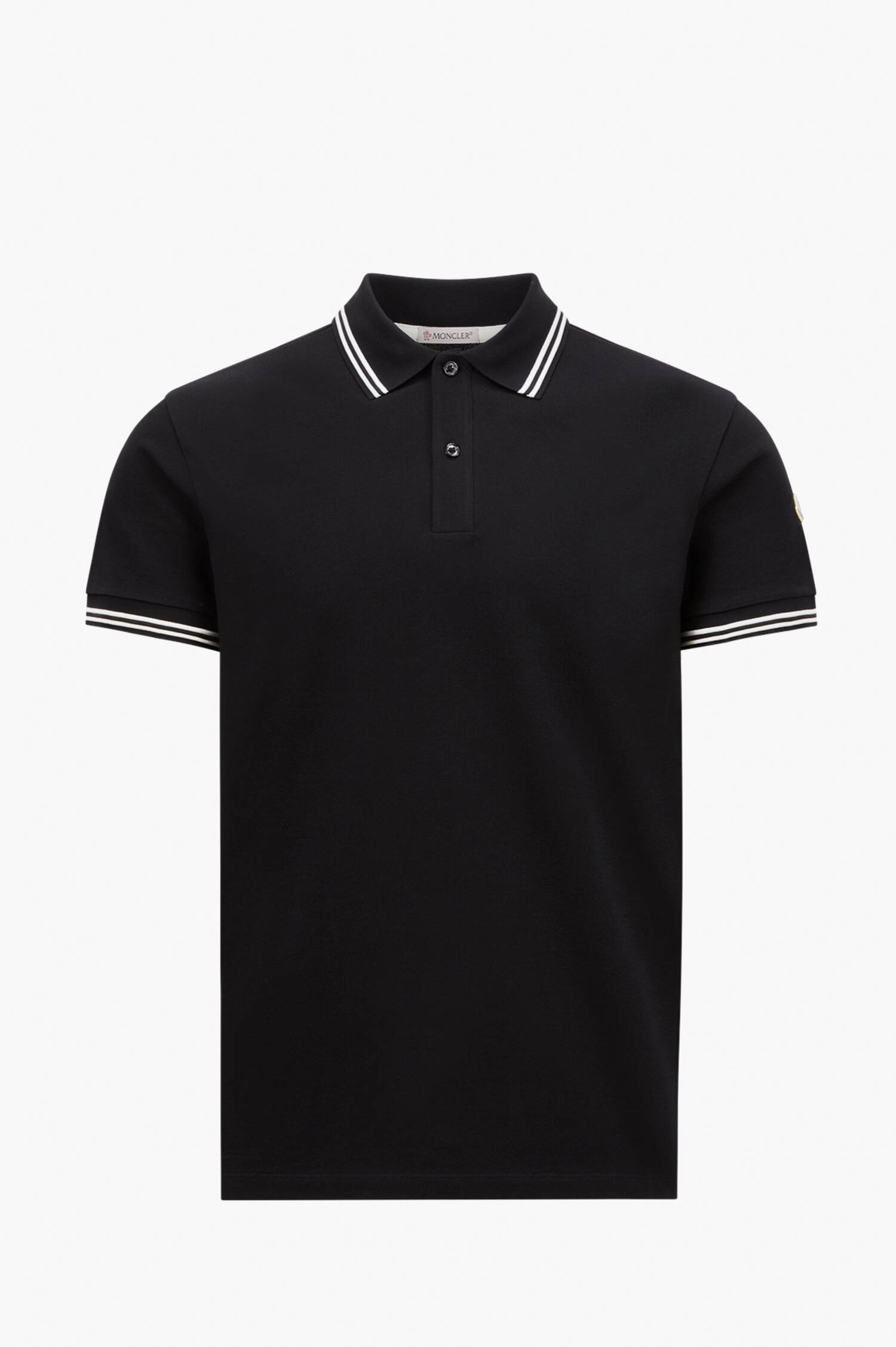 Poloshirt mit Kragendetail in Schwarz/Weiß Poloshirt mit Kragendetail in Schwarz/Weiß