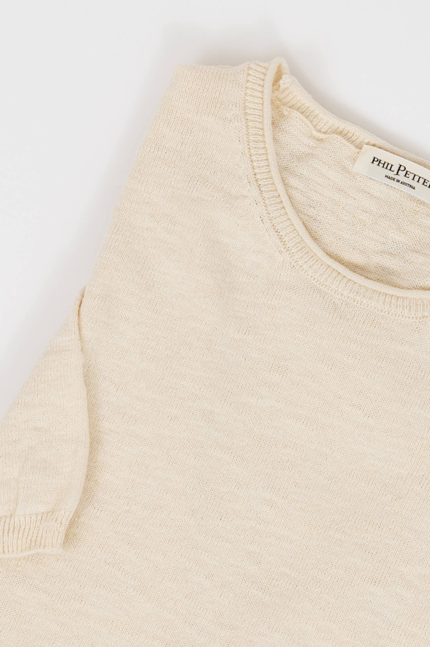 Strick T-Shirt in Natur