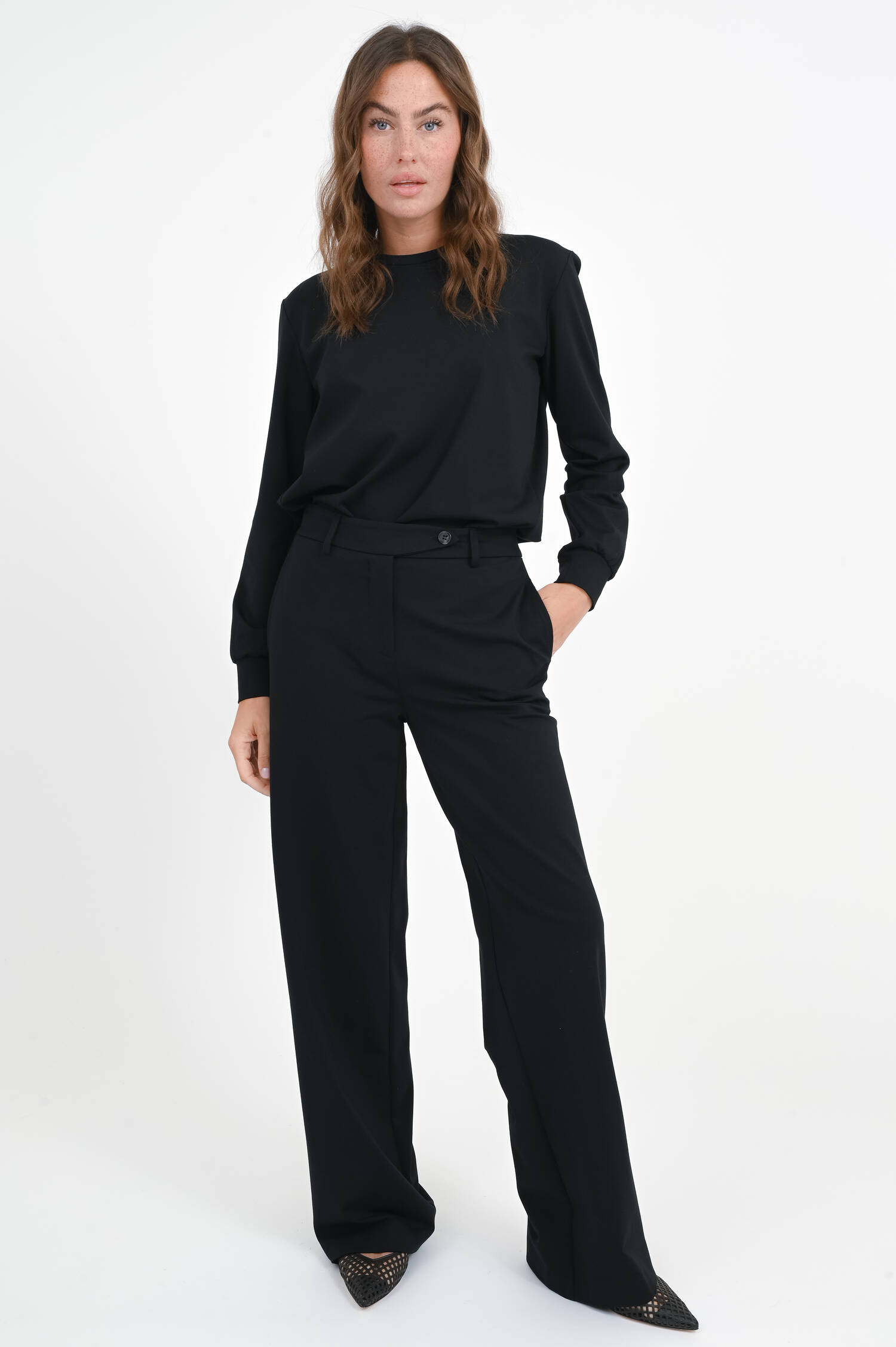 Hose aus Viskose-Mix in Schwarz Hose aus Viskose-Mix in Schwarz