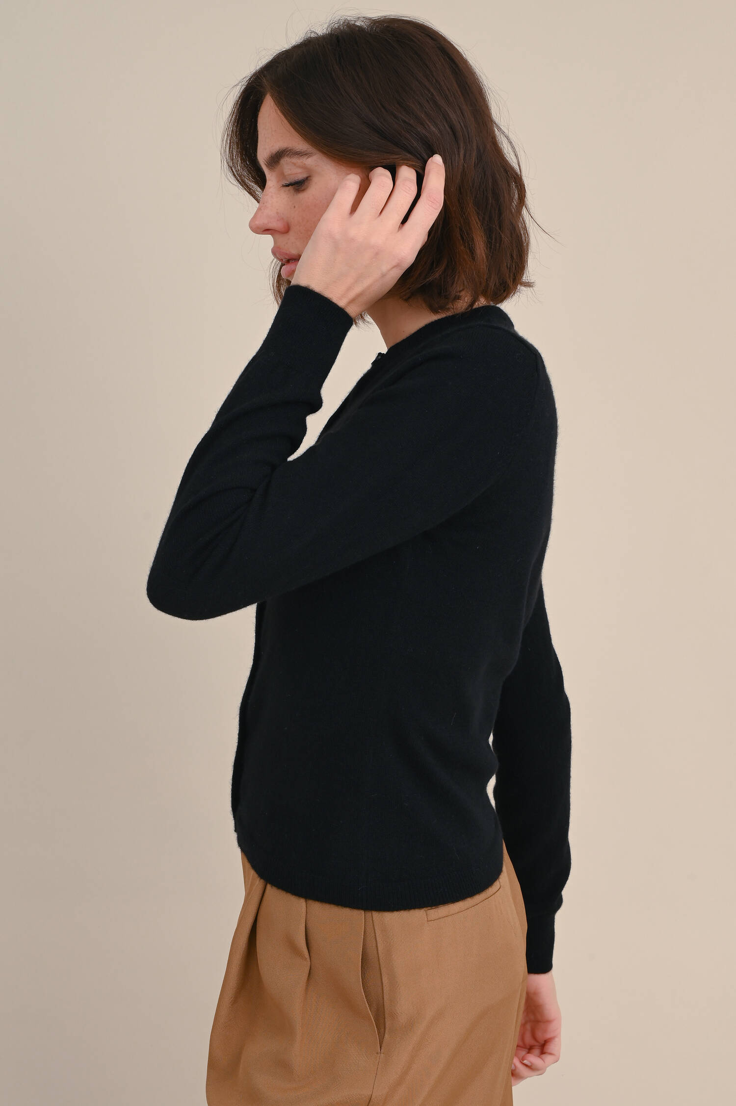 Cashmere Strickweste in Schwarz