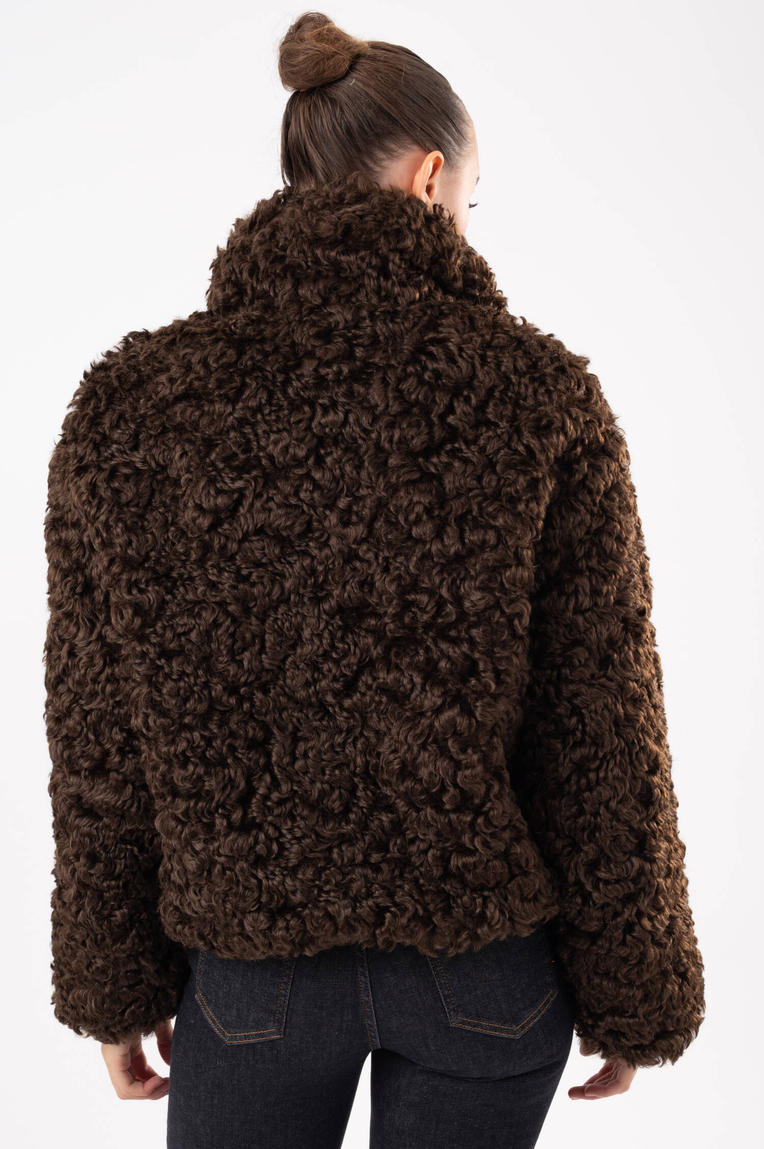 Faux-Fur-Jacke in Braun