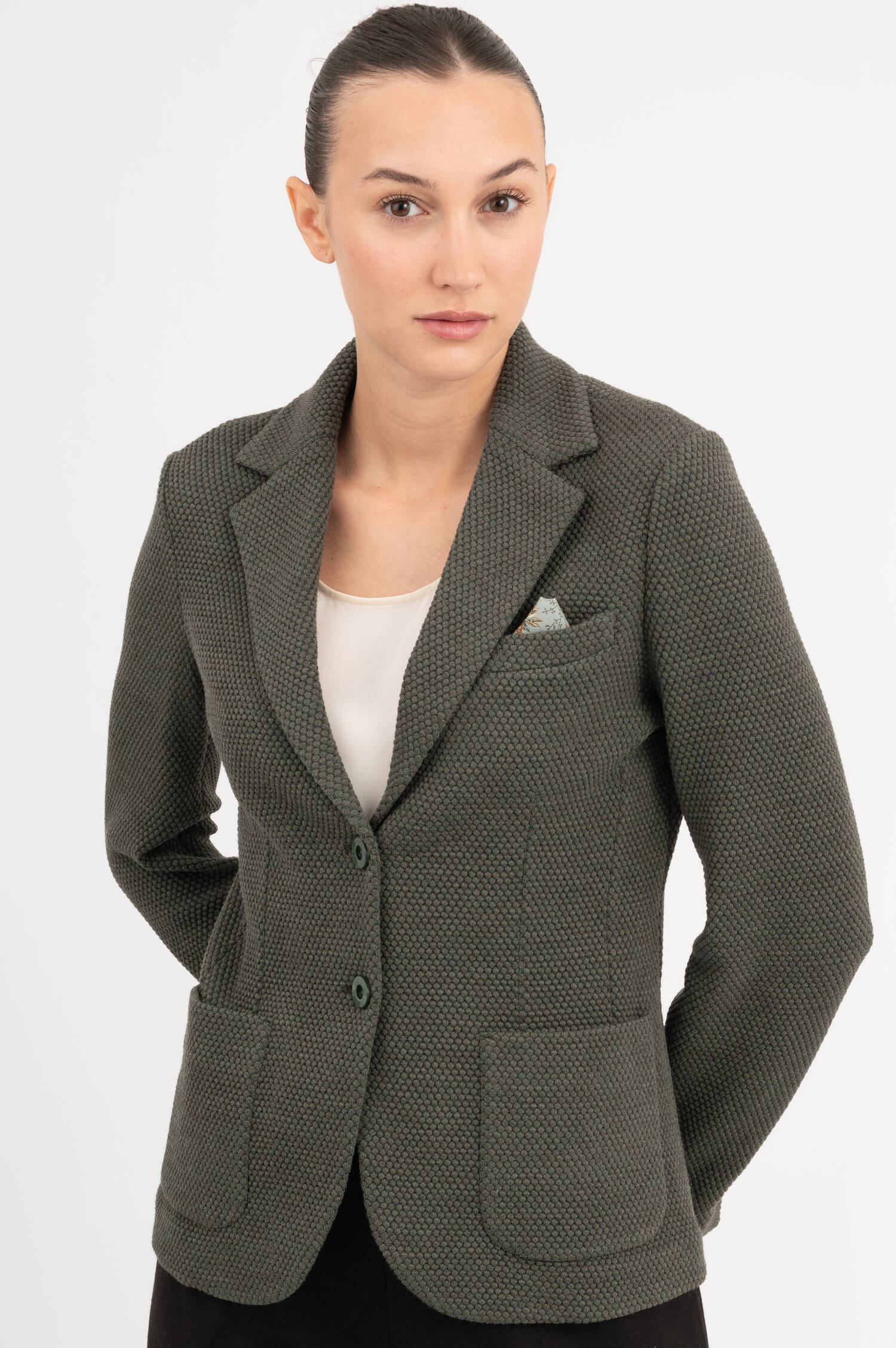 Strukturierter Blazer in Olivgrün Strukturierter Blazer in Olivgrün