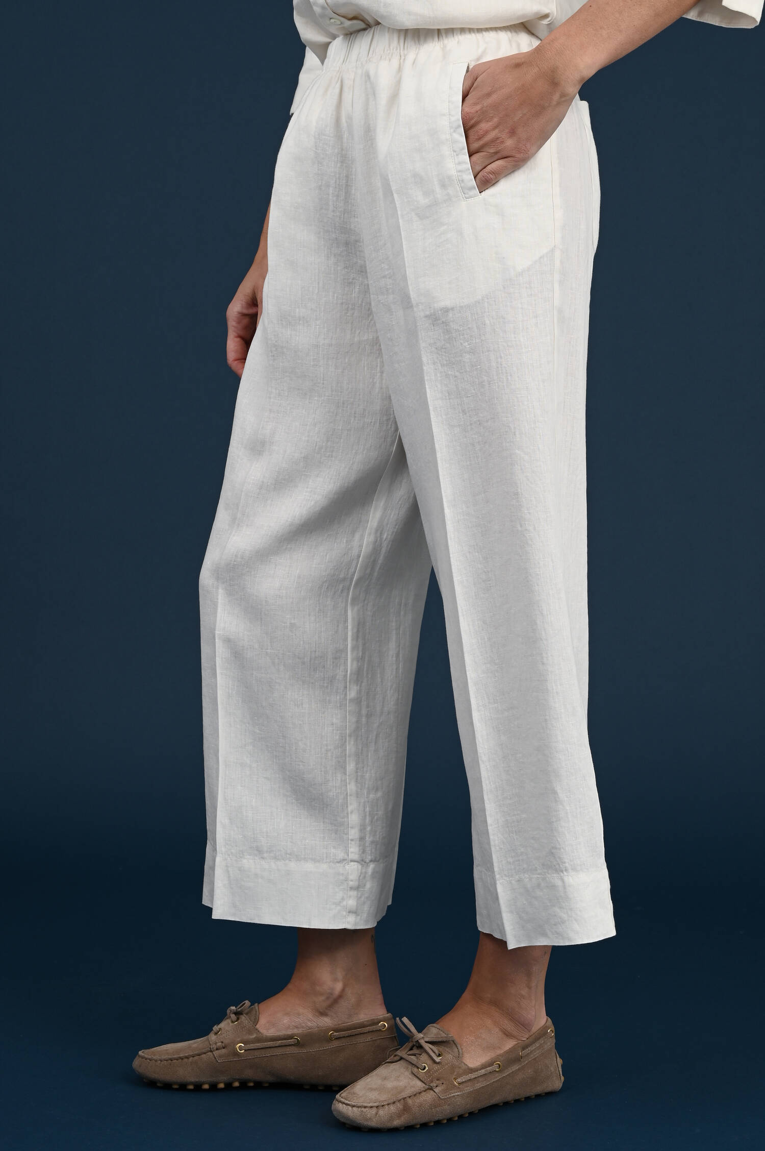 Leinenschlupfhose in Ivorybeige