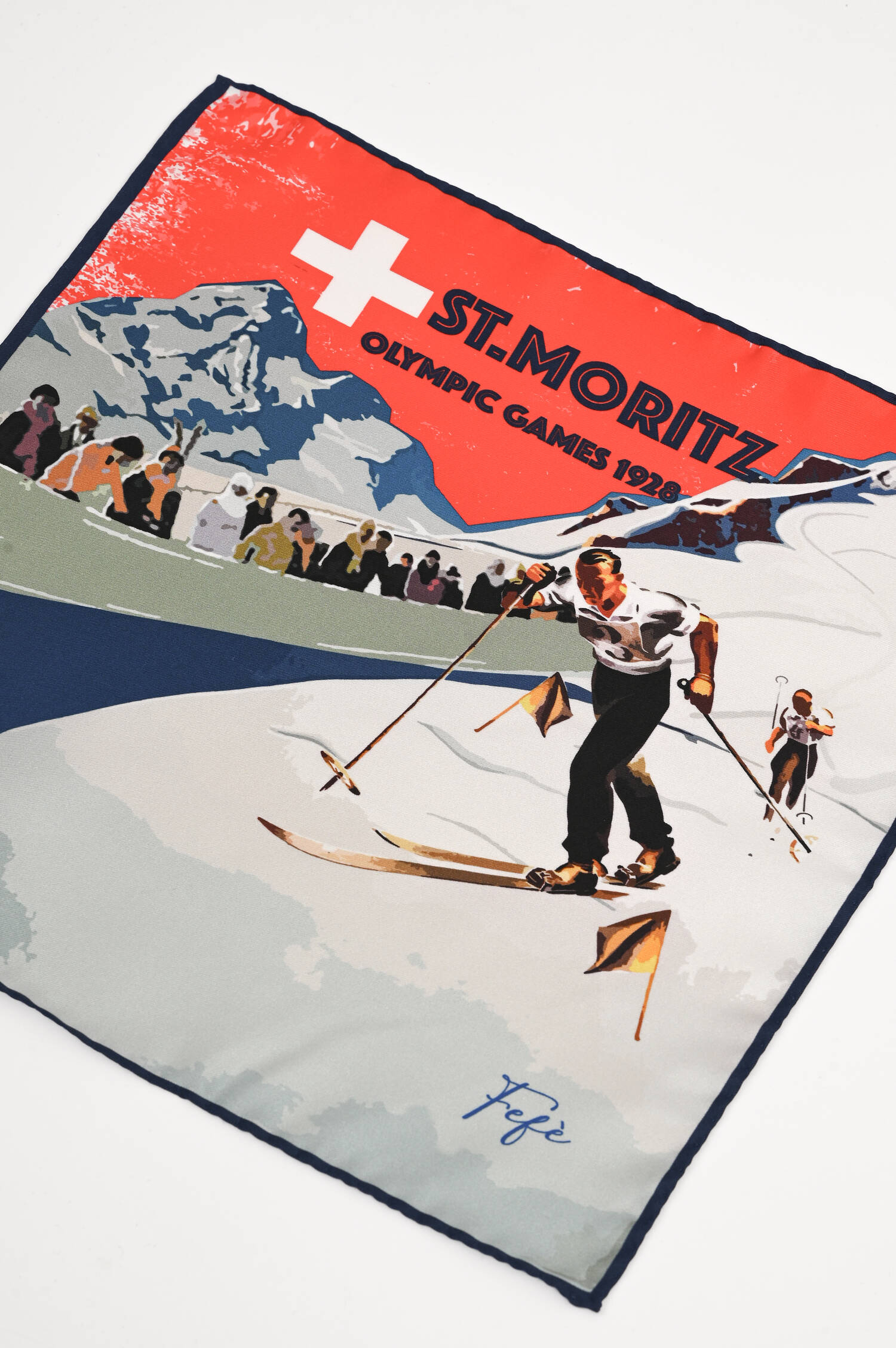 Einstecktuch OLYMPIA St.MORITZ in Dunkelblau/Rot