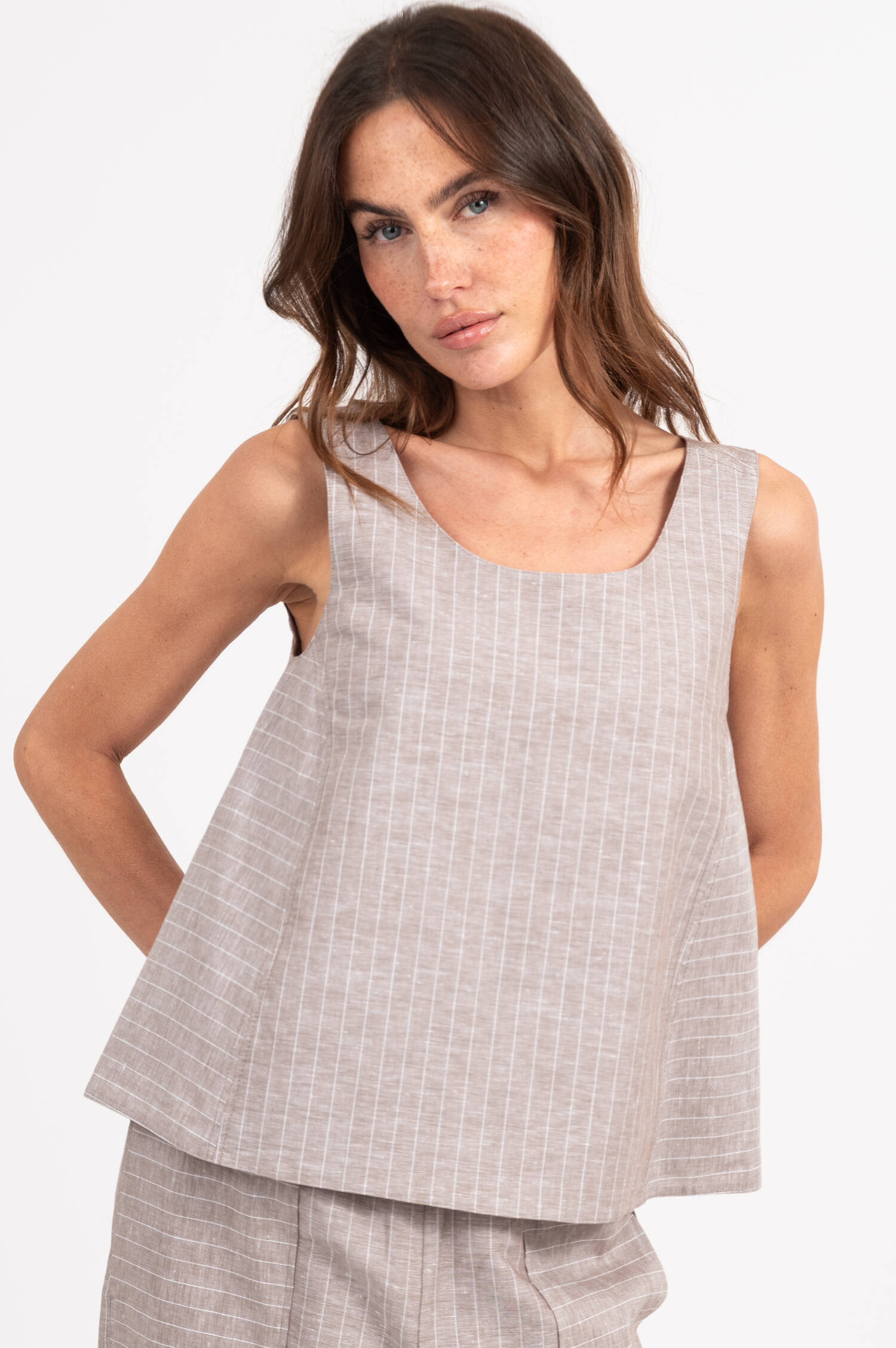 Blusentop CALIGA in Taupe