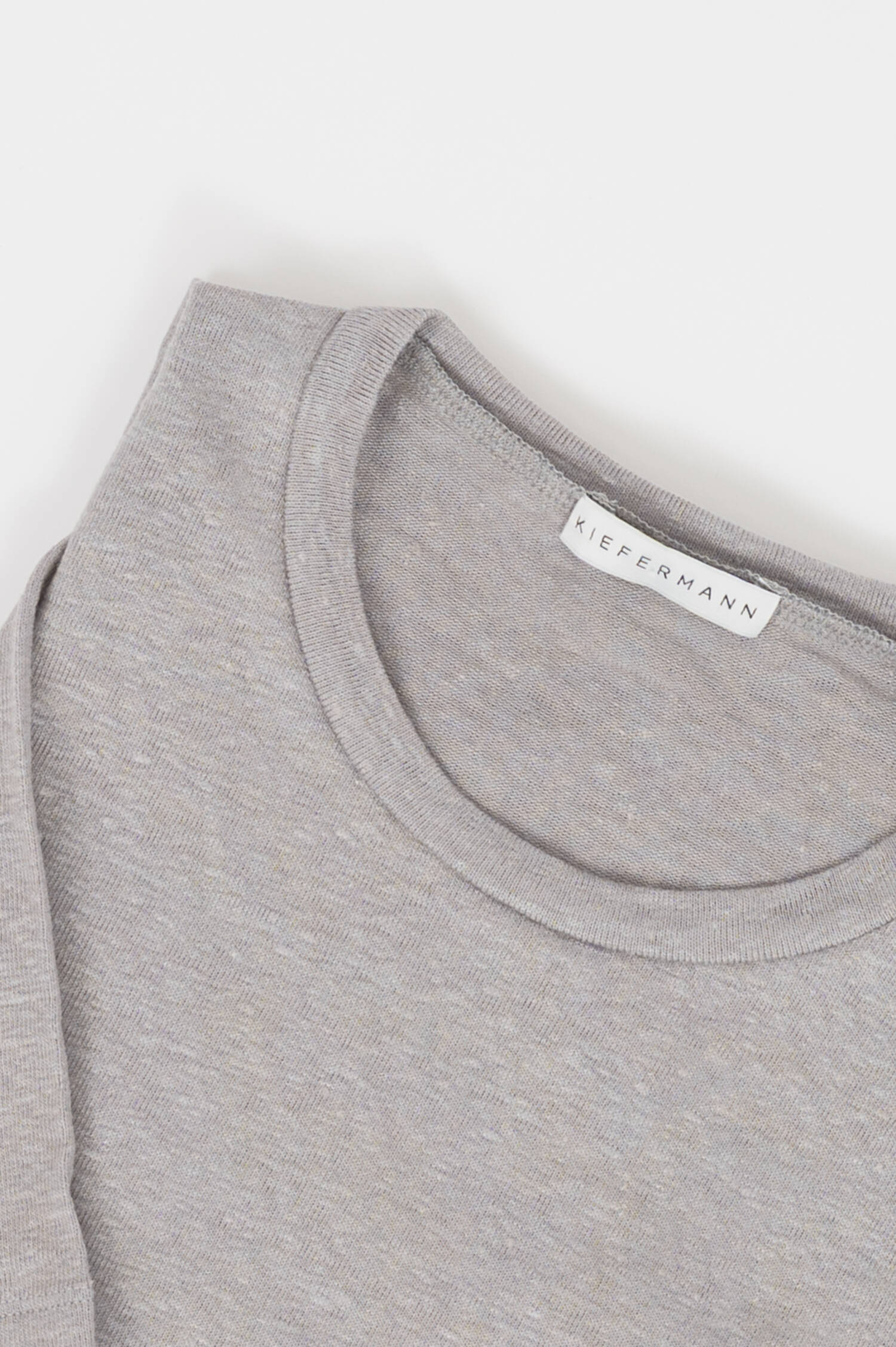 Leinen T-Shirt in Grau
