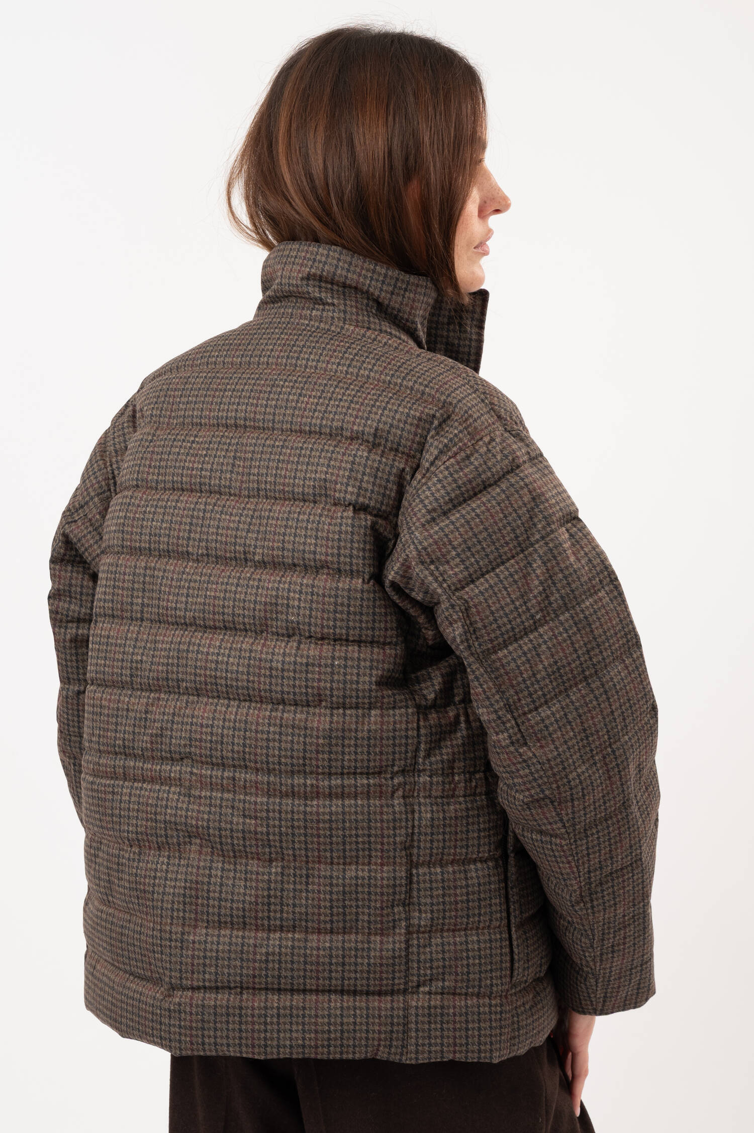 Steppjacke Hahnentritt in Braun Steppjacke Hahnentritt in Braun