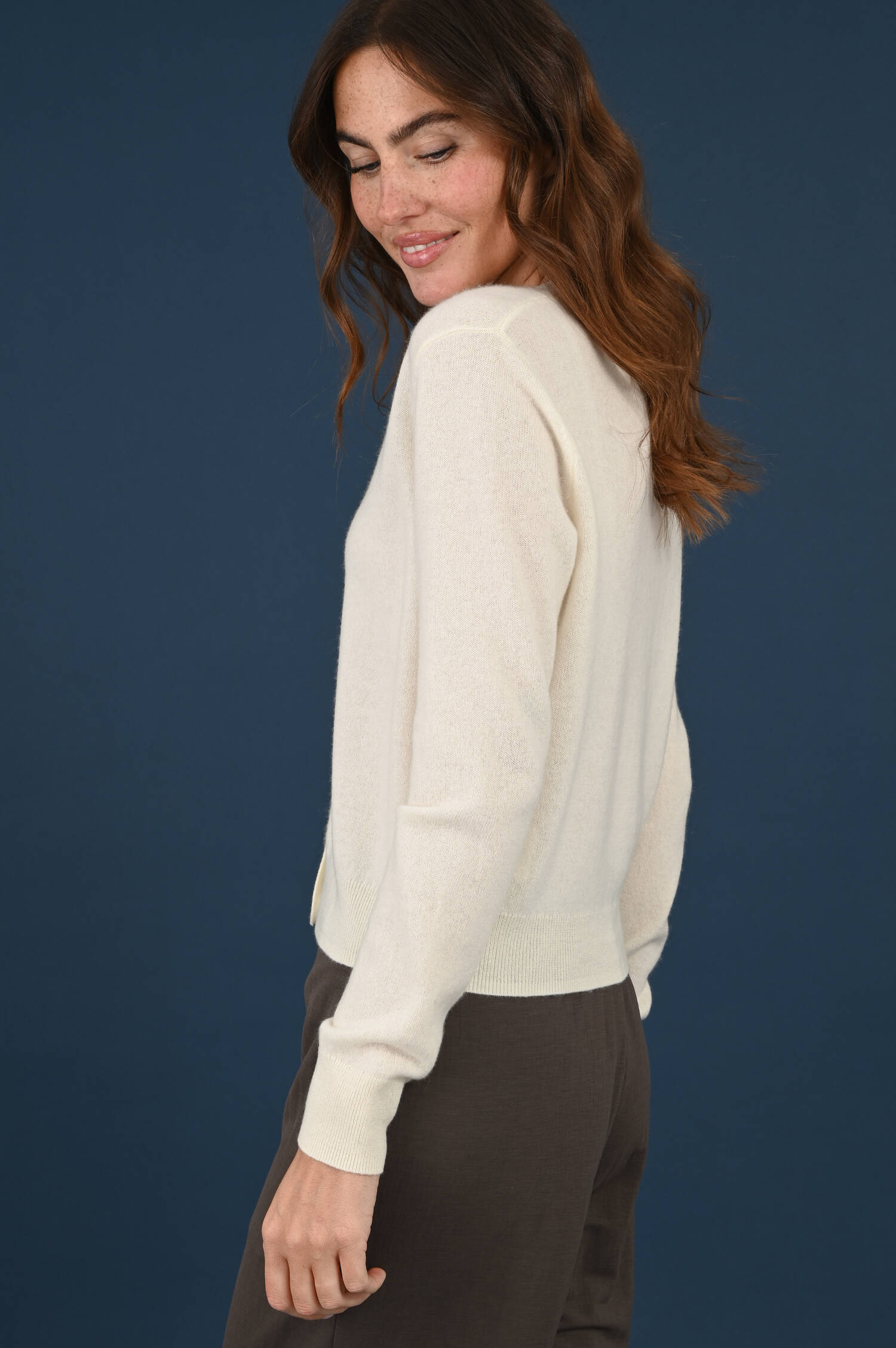 Cashmere Strickweste in Mozarella