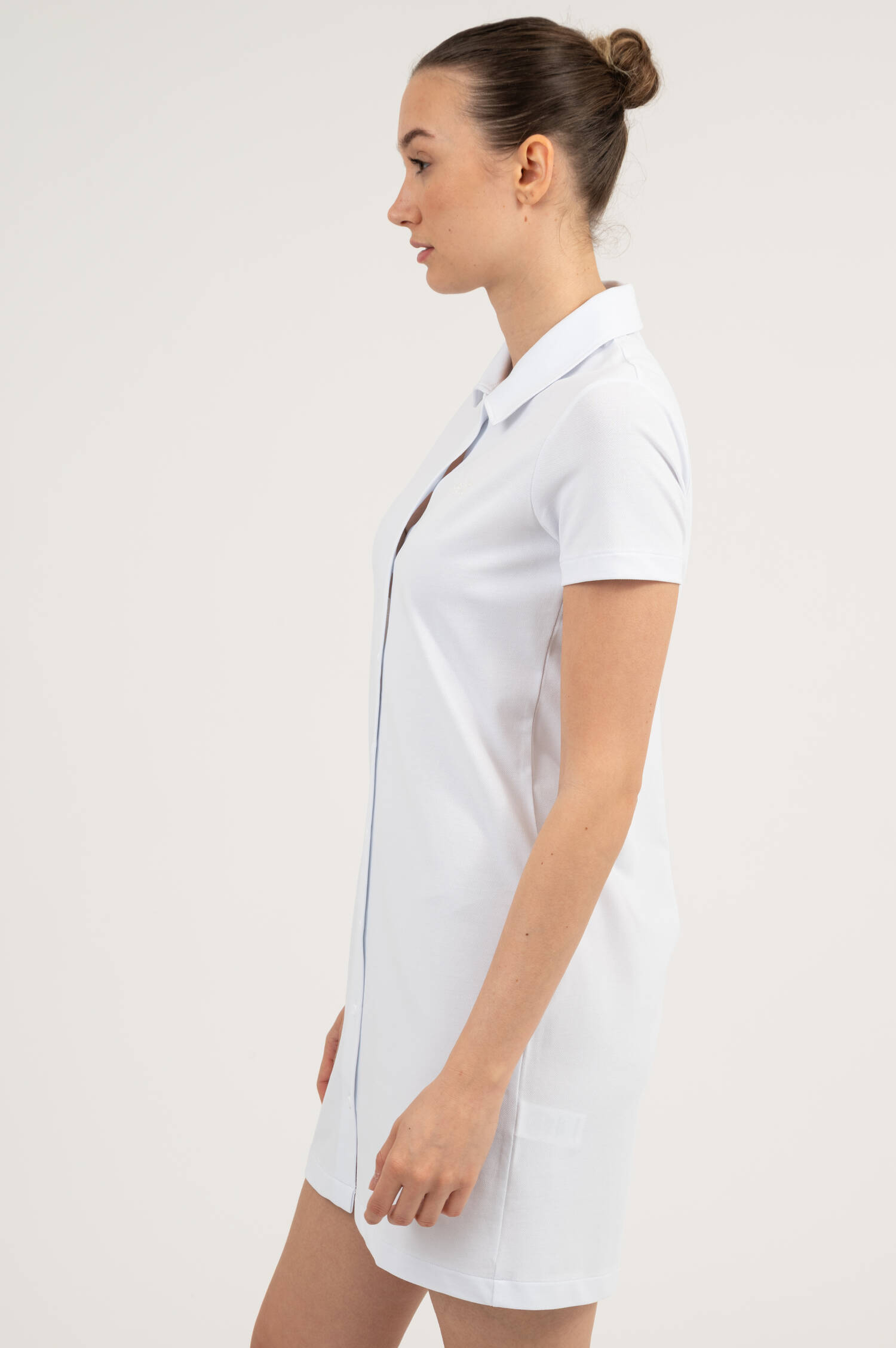 Pique Kleid in Weiß