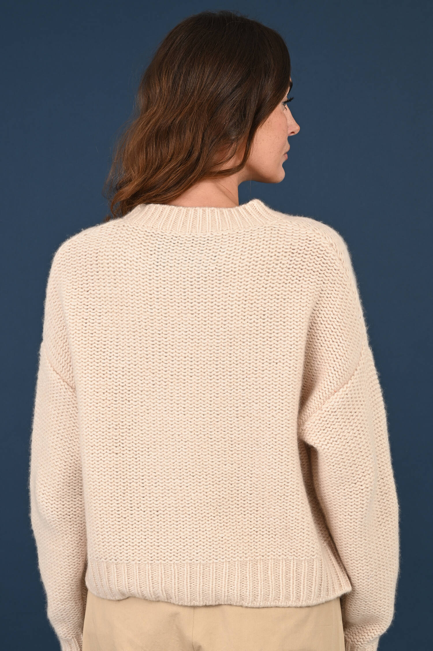 Grobstrick Pullover aus Cashmere Mix in Dune