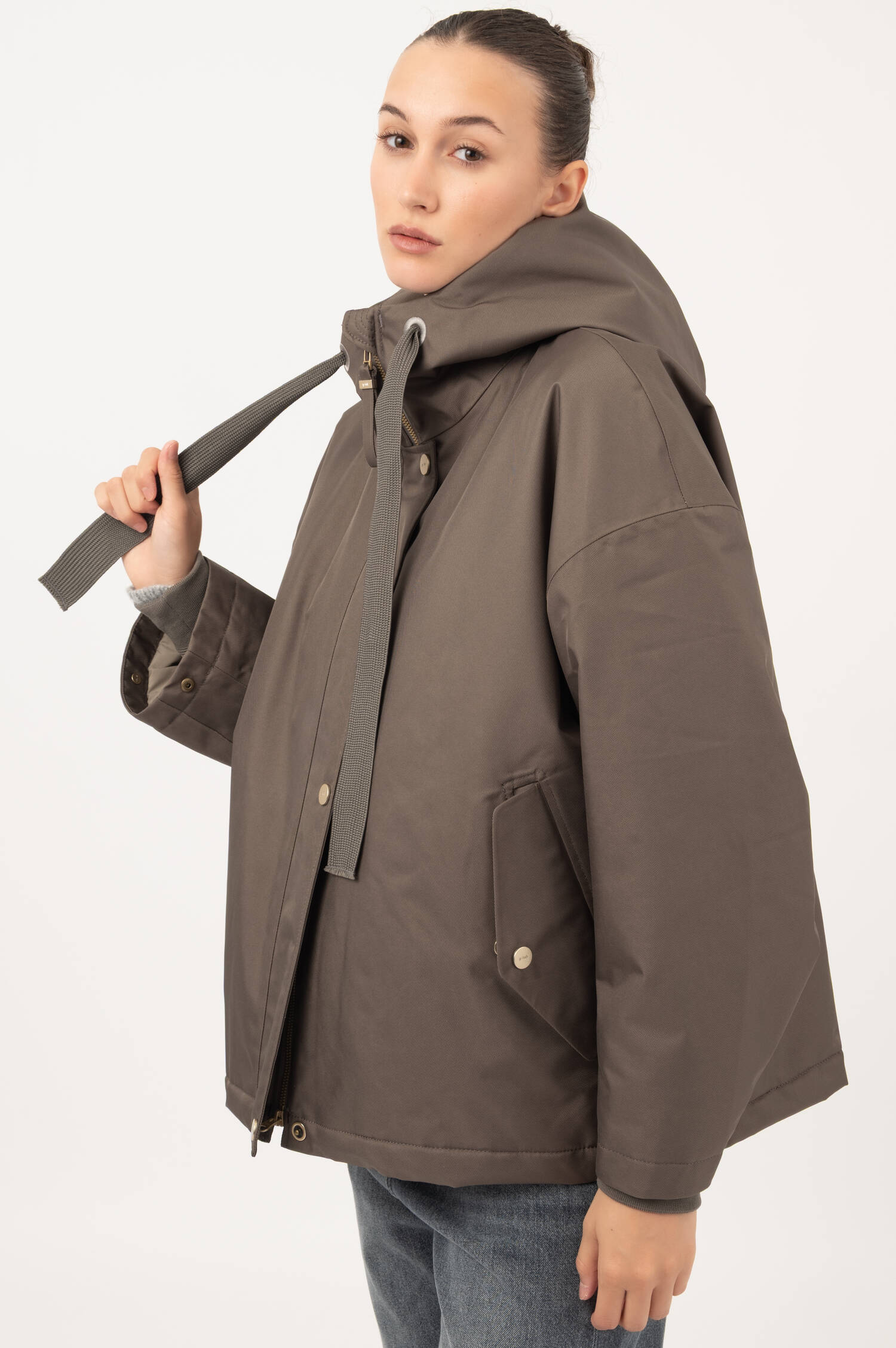 Kapuzenjacke ROSIE in Taupe