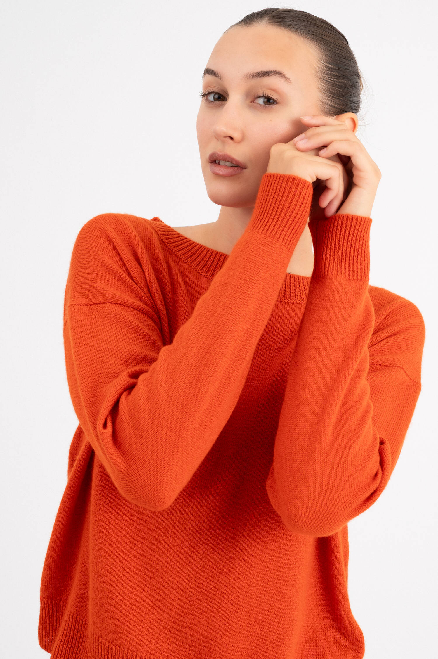 U-Boot Pullover aus Cashmere in Orange