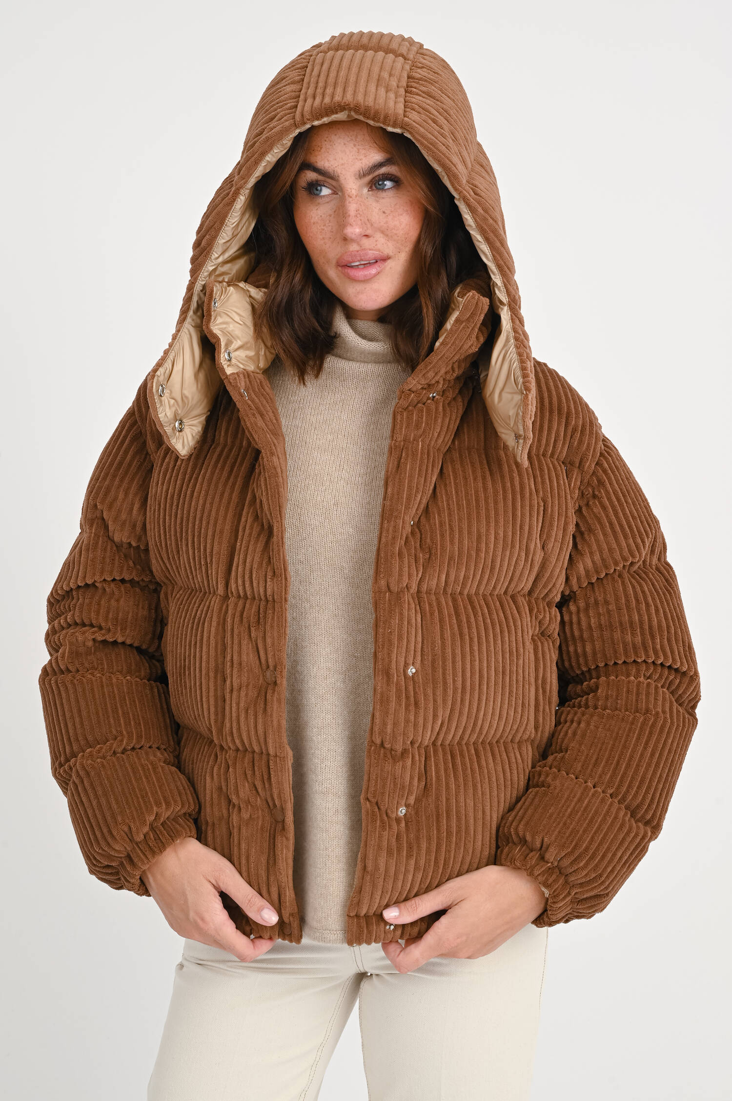 Cord-Daunenjacke DAOS in Braun