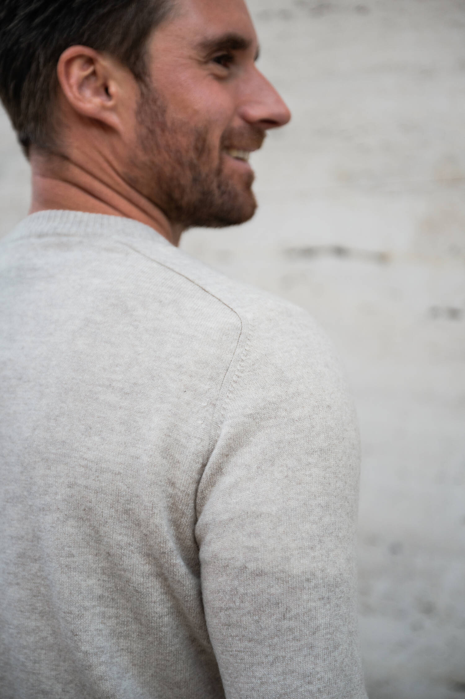 Cashmere Strickpullover in Beige meliert