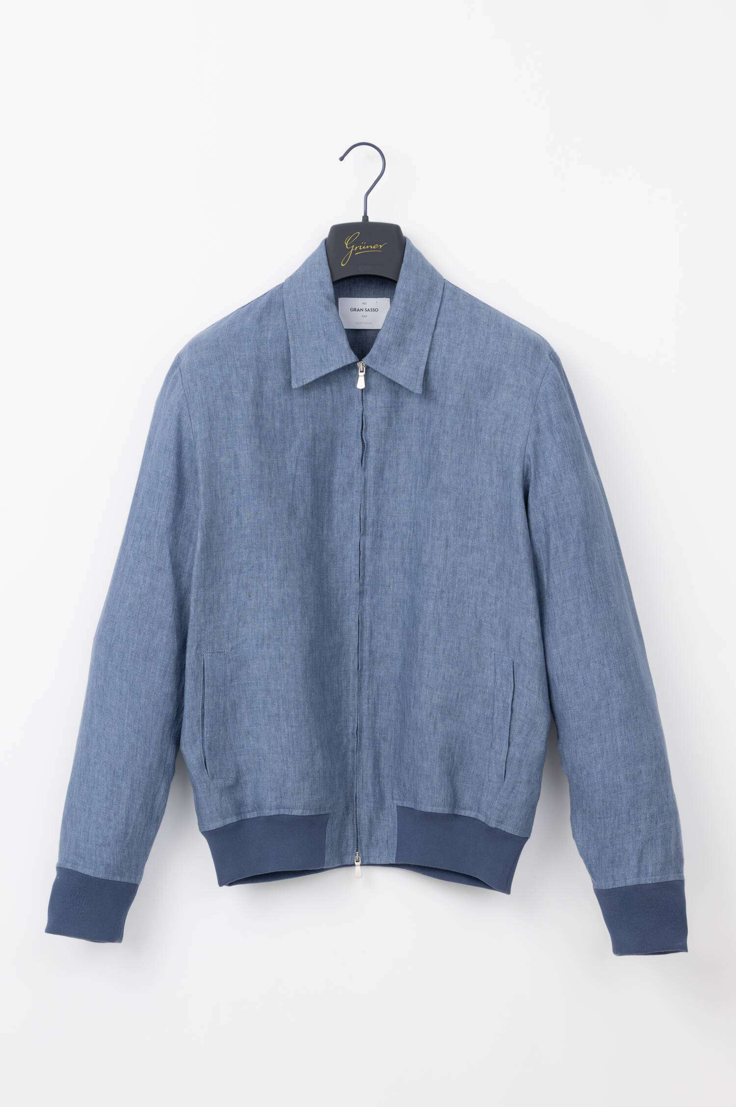 Leinenjacke in Blau meliert
