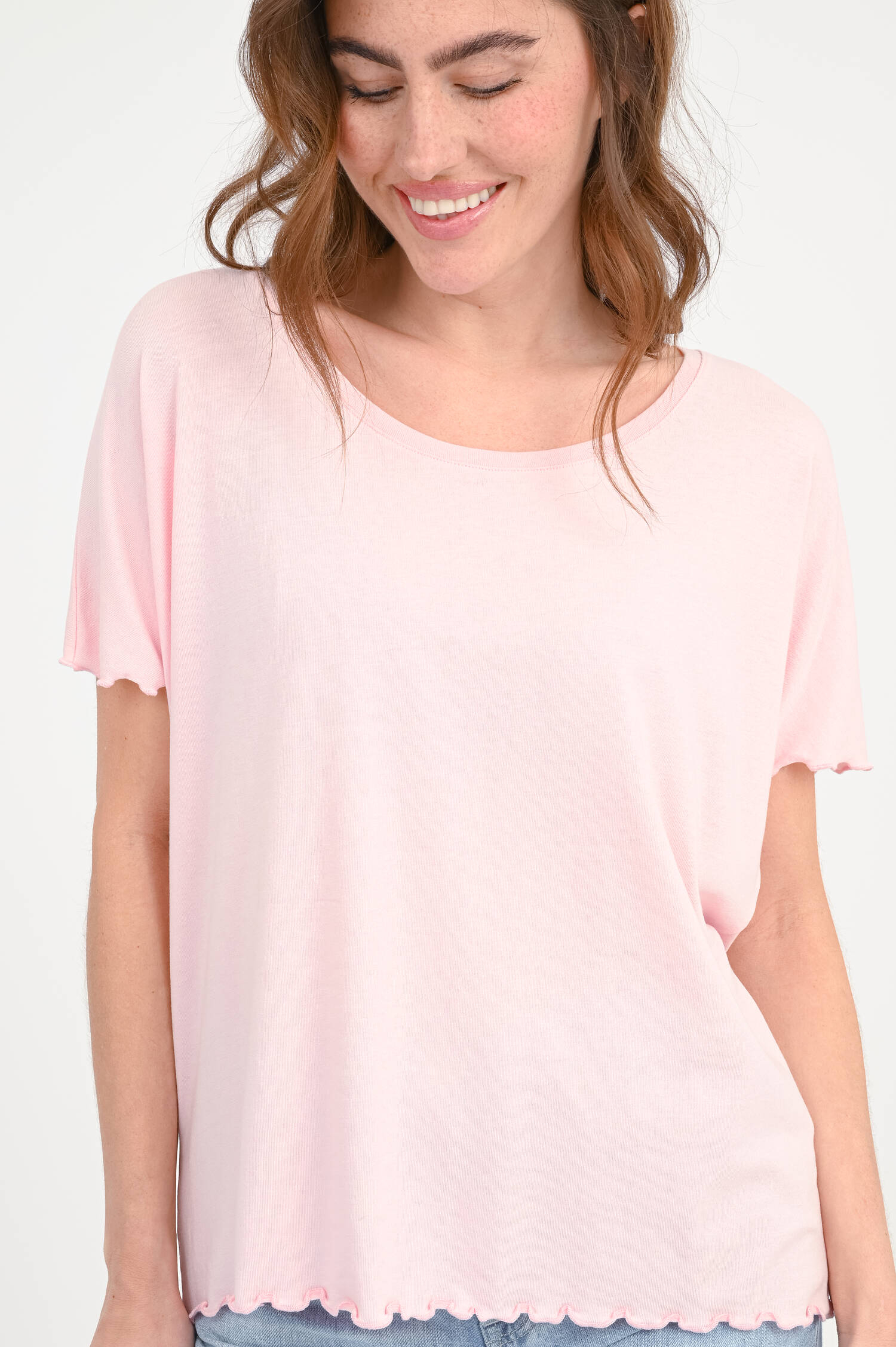 Oversize-Kurzarmshirt ADELA in Rosa