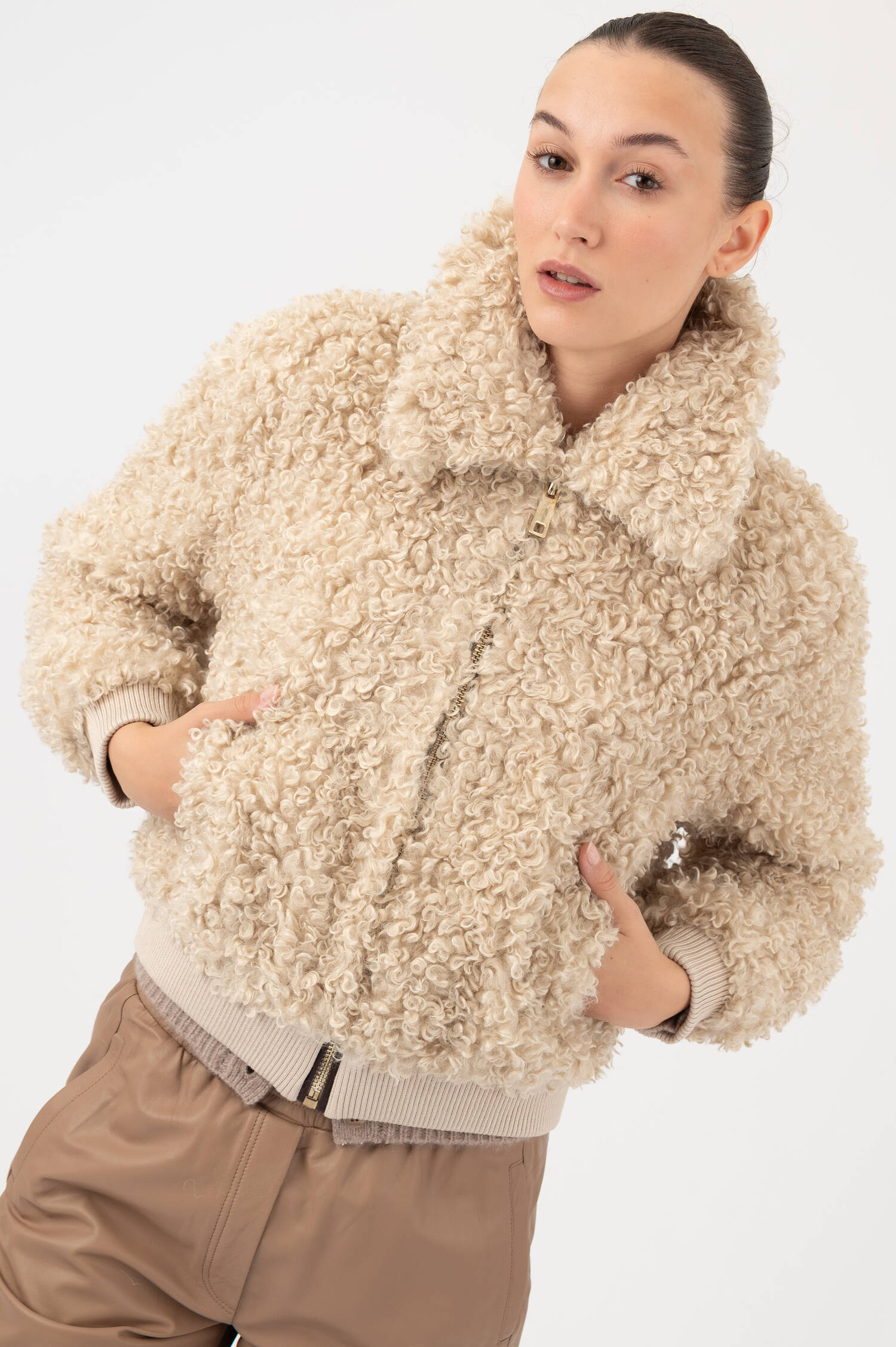 Teddy-Blouson in Beige Teddy-Blouson in Beige