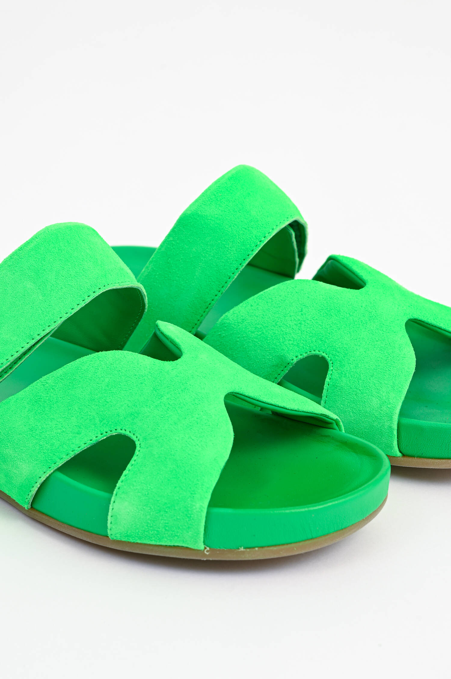 Leder Pantoletten NAPPA VERDE in Giftgrün