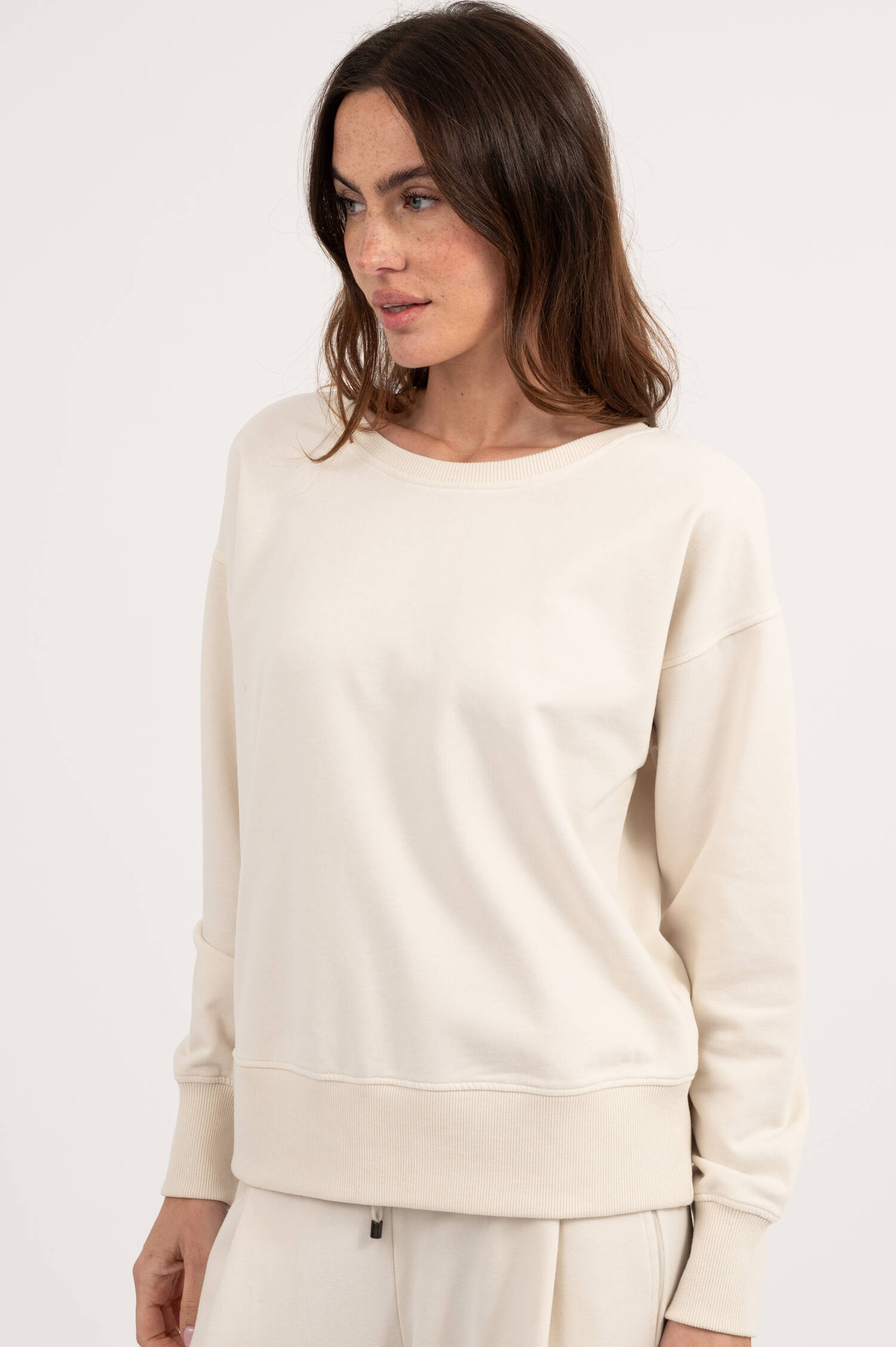 Pullover mit Binde-Details in Creme