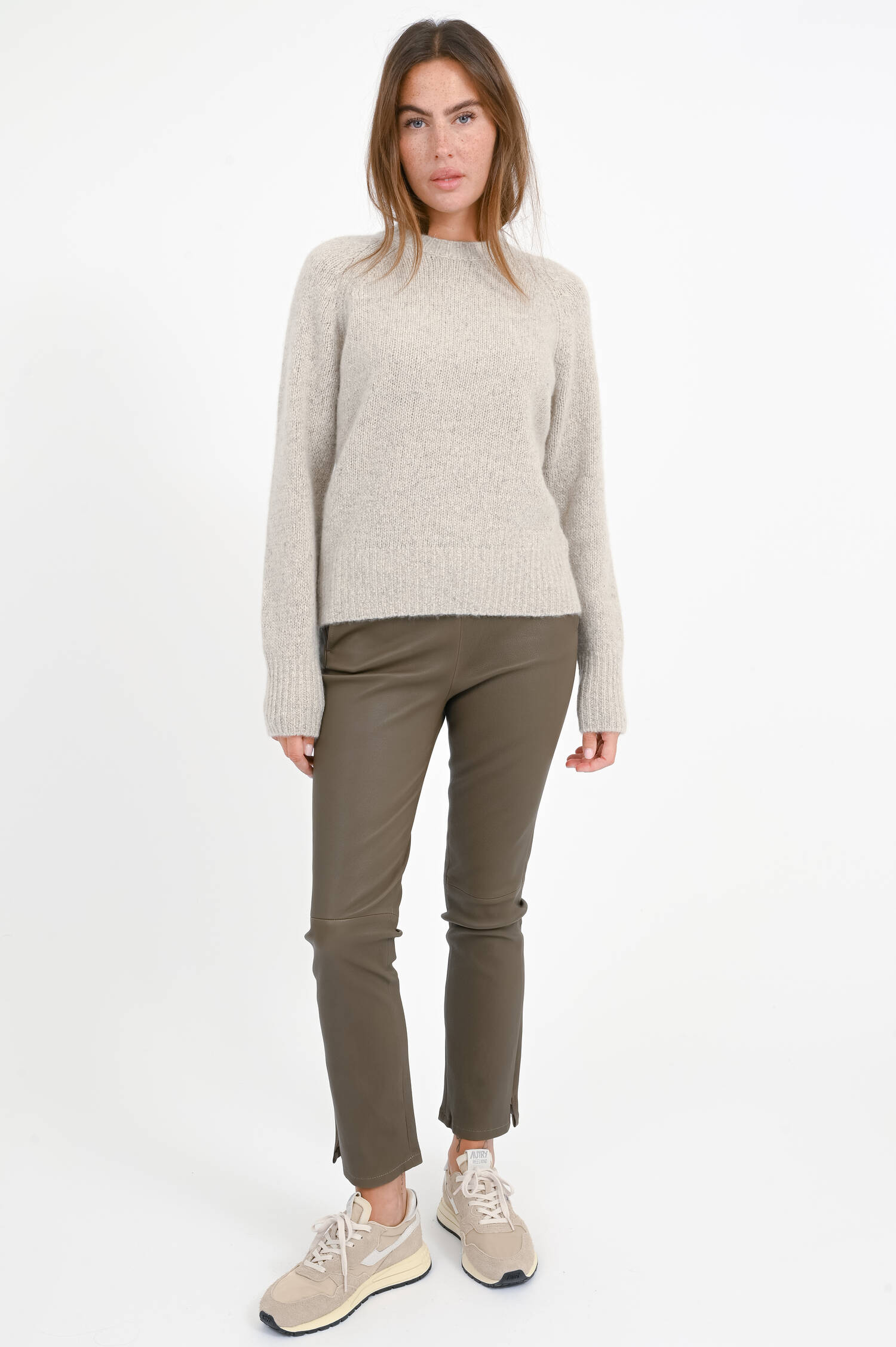 Cashmere-Pullover in Sand meliert Cashmere-Pullover in Sand meliert