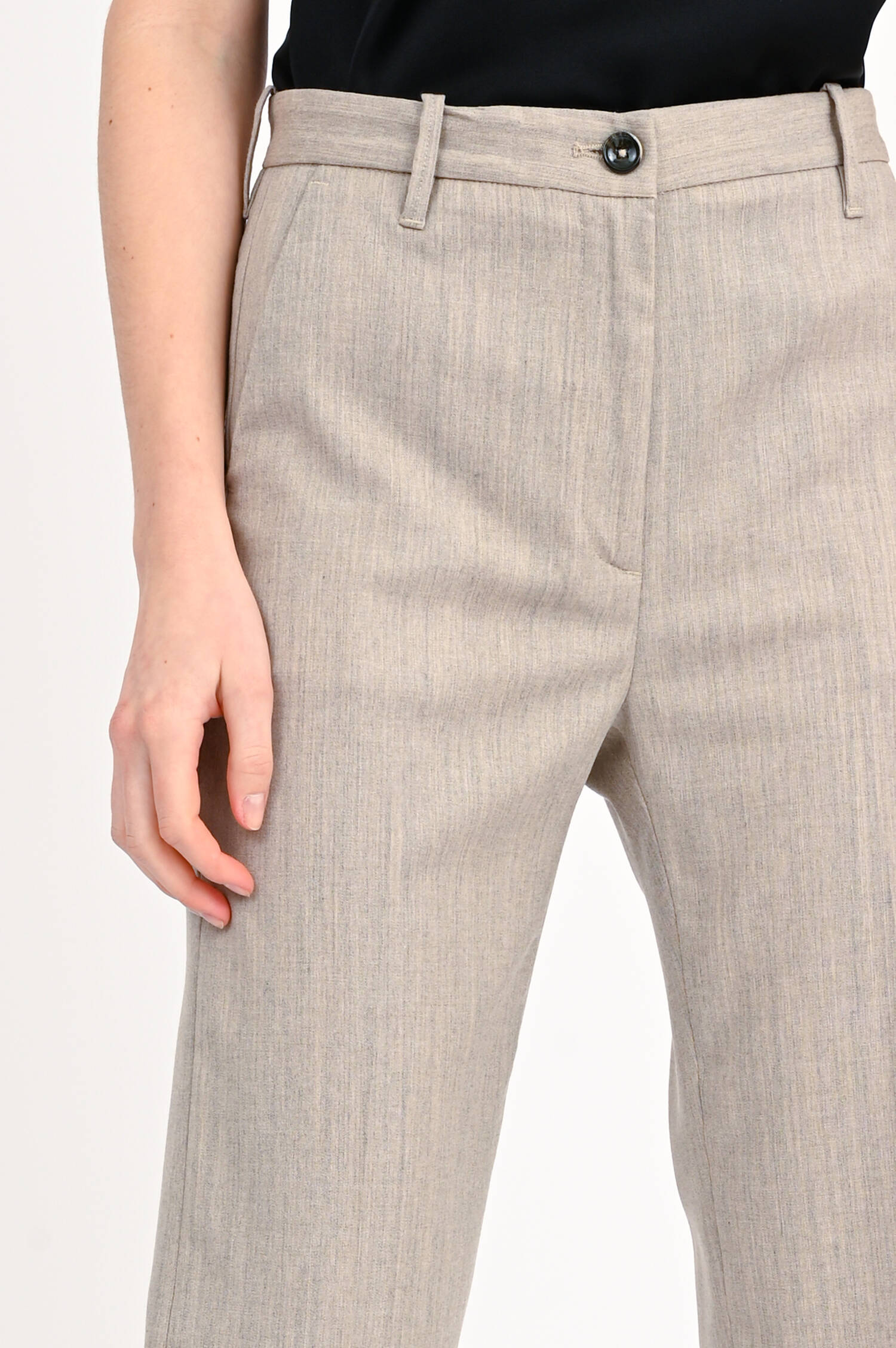 Straight Leg Hose DEEP in Beige meliert