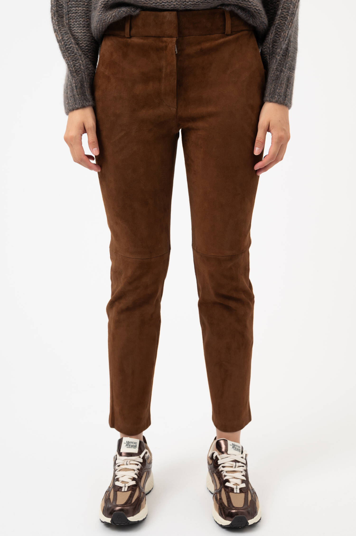 Stretch-Velourslederhose JEN in Braun Stretch-Velourslederhose JEN in Braun