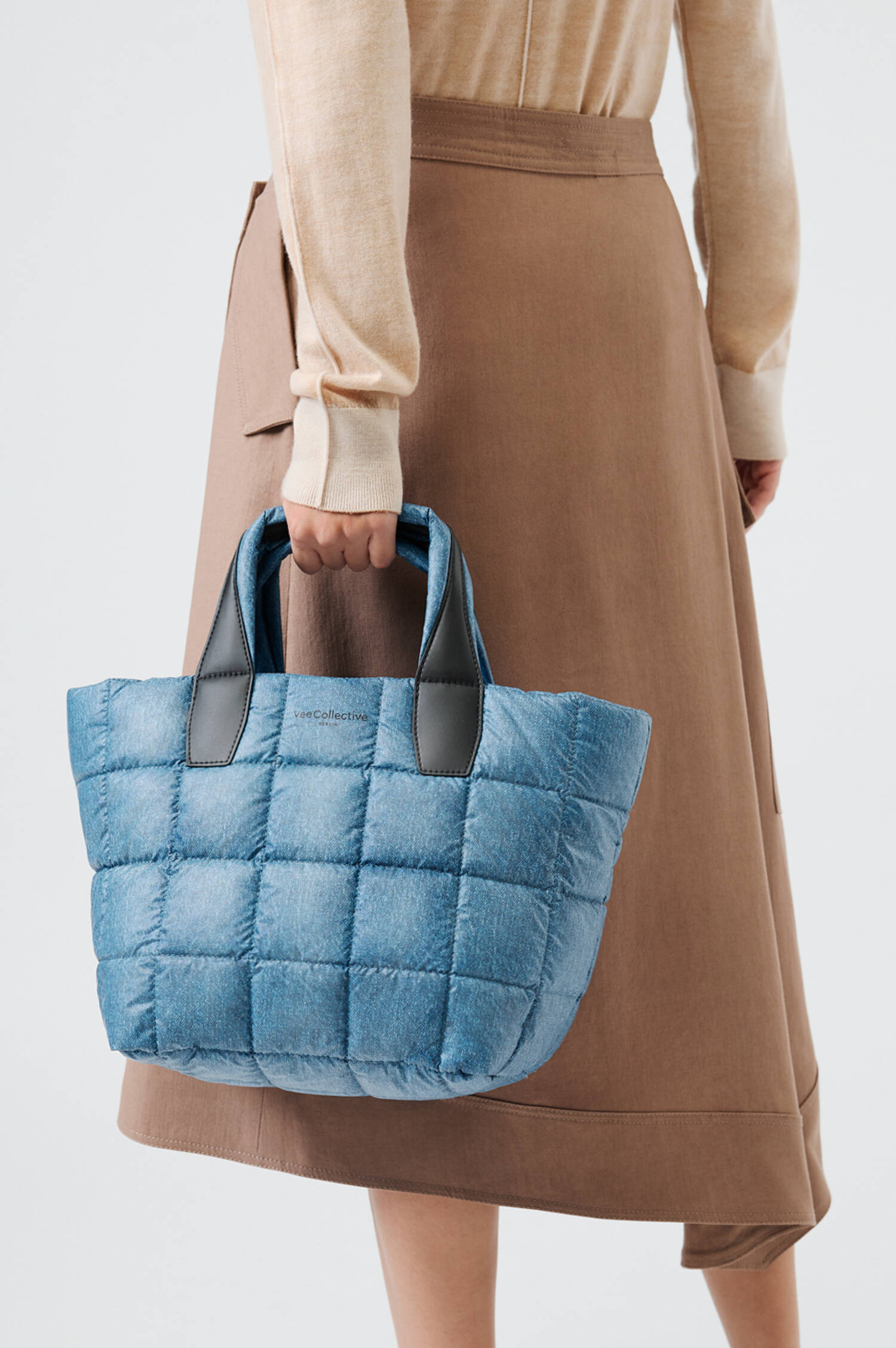 Gesteppte PORTER TOTE SMALL in Denim