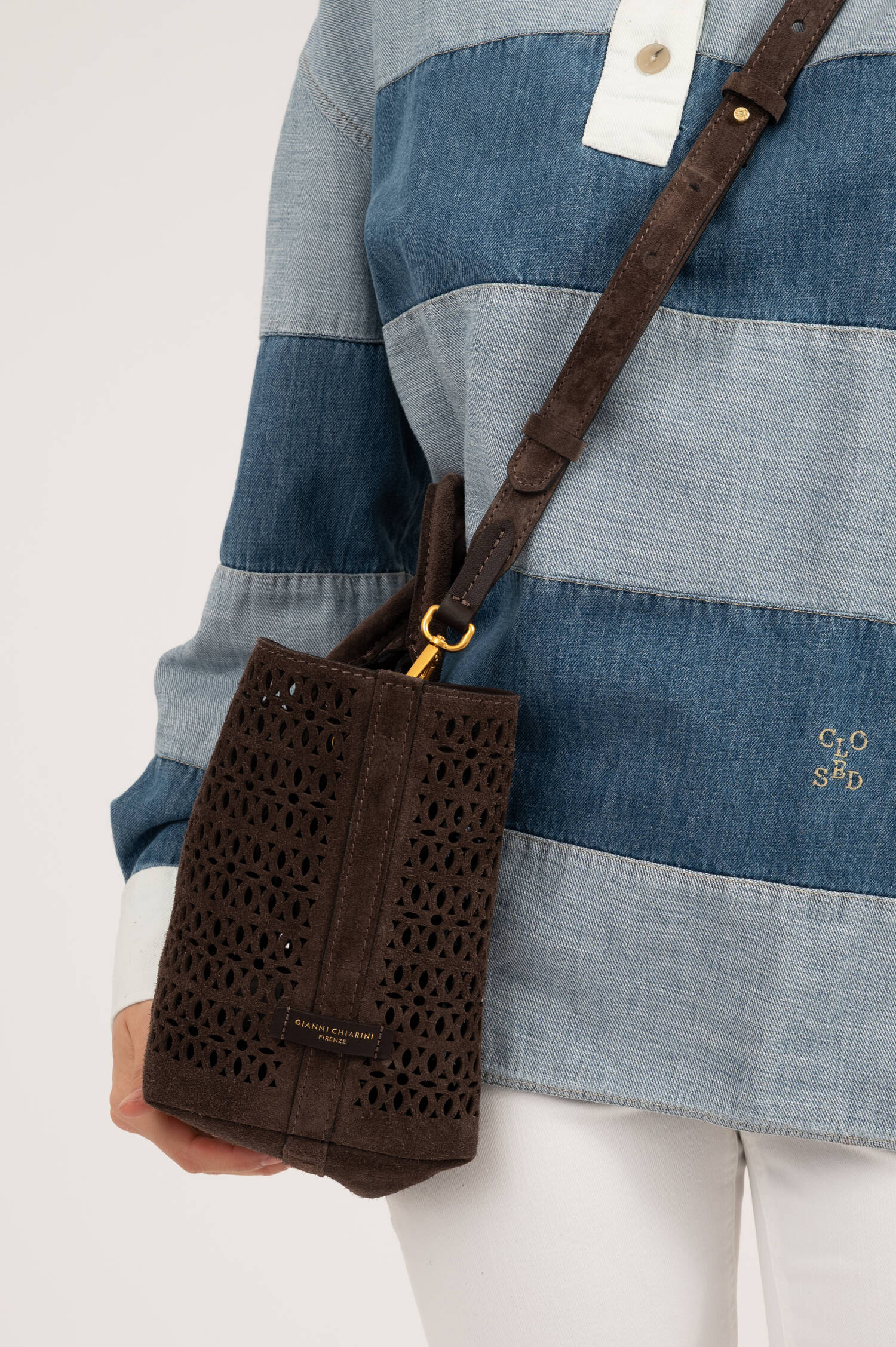 Kleine Leder Tasche MASHUP in Moka Kleine Leder Tasche MASHUP in Moka