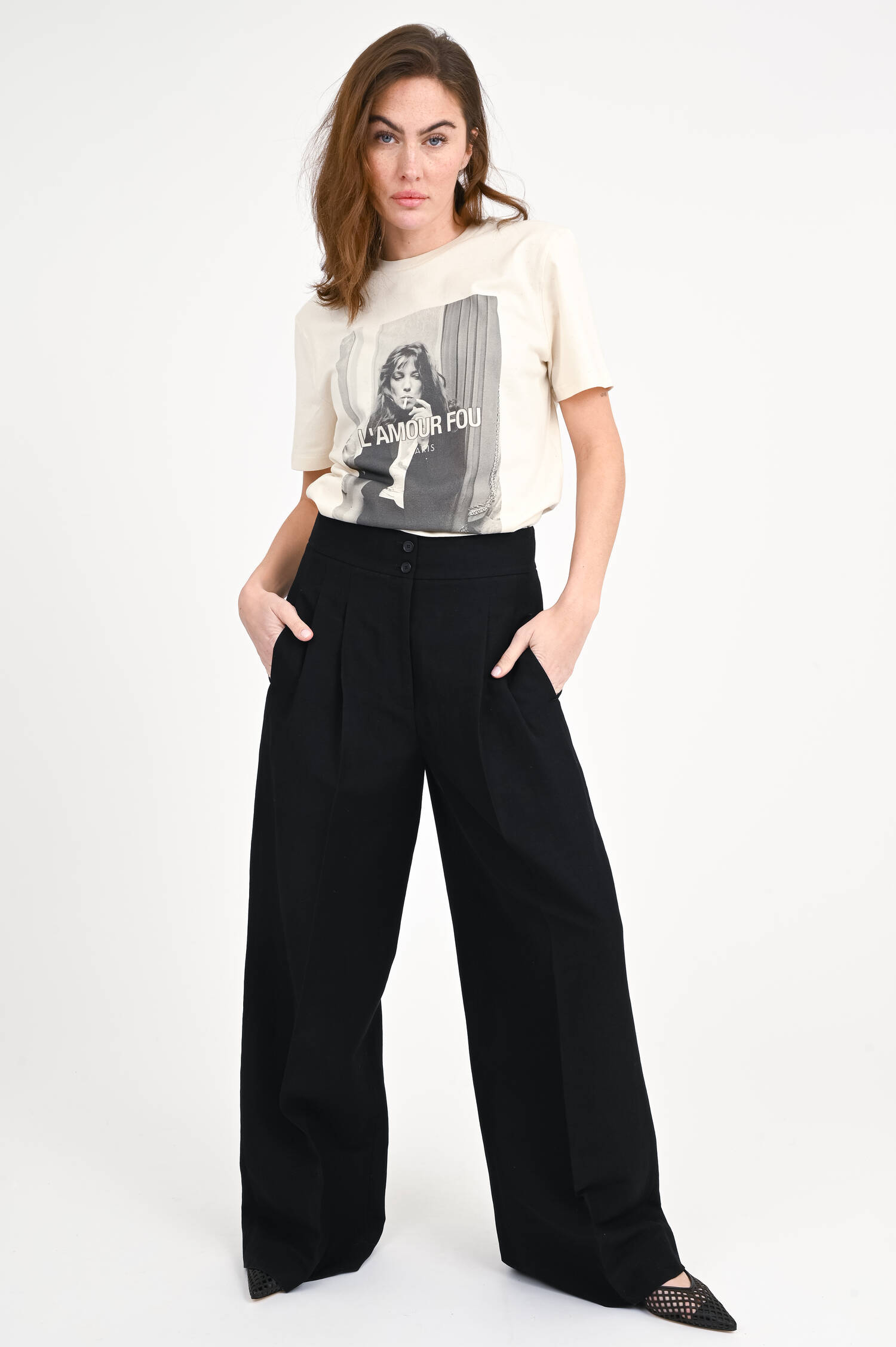 Wide-Leg Hose FLORENCE in Schwarz